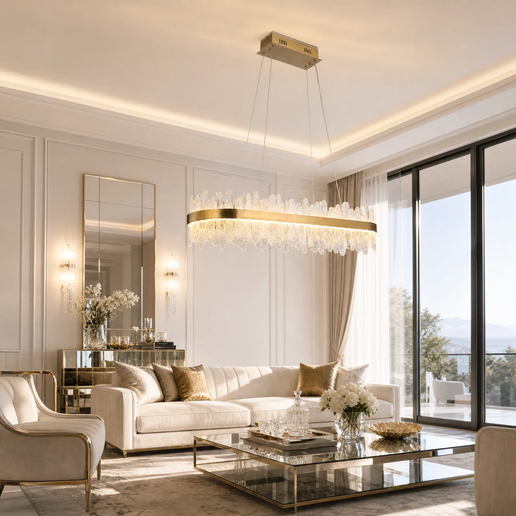Luminous Crystal Linear Chandelier image 3