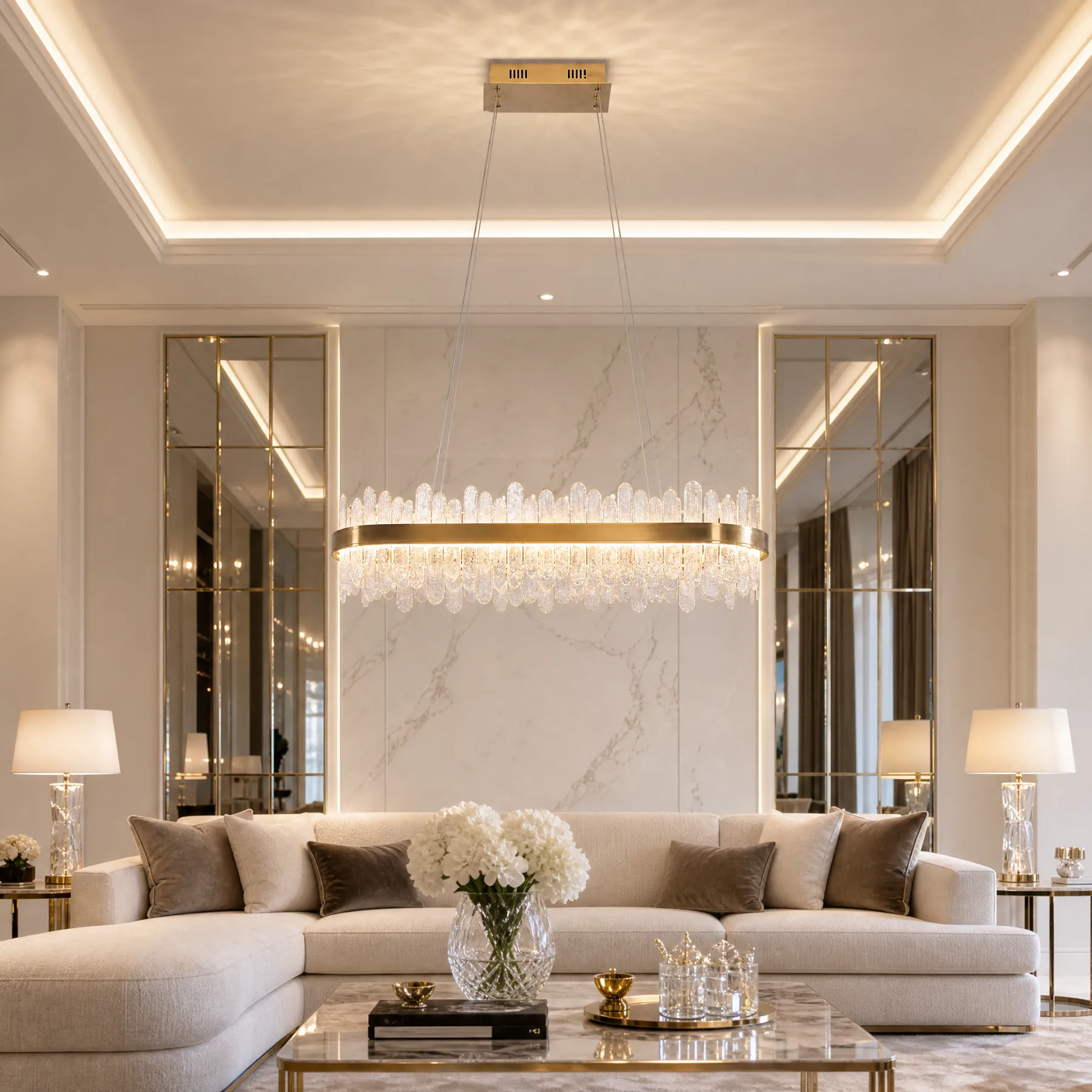 Luminous Crystal Linear Chandelier image 2