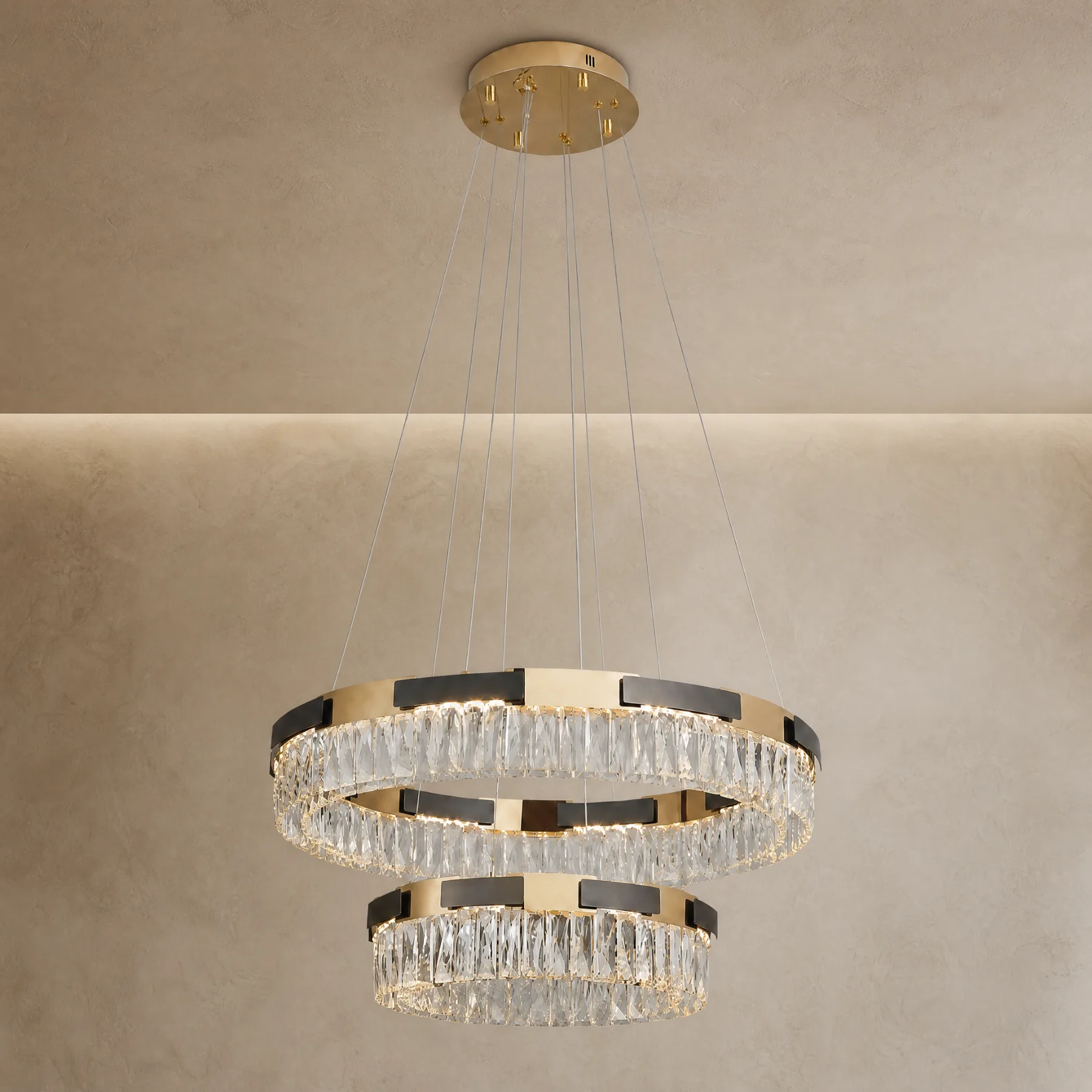 Gilded Crystal Ring Chandelier custom chandeliers