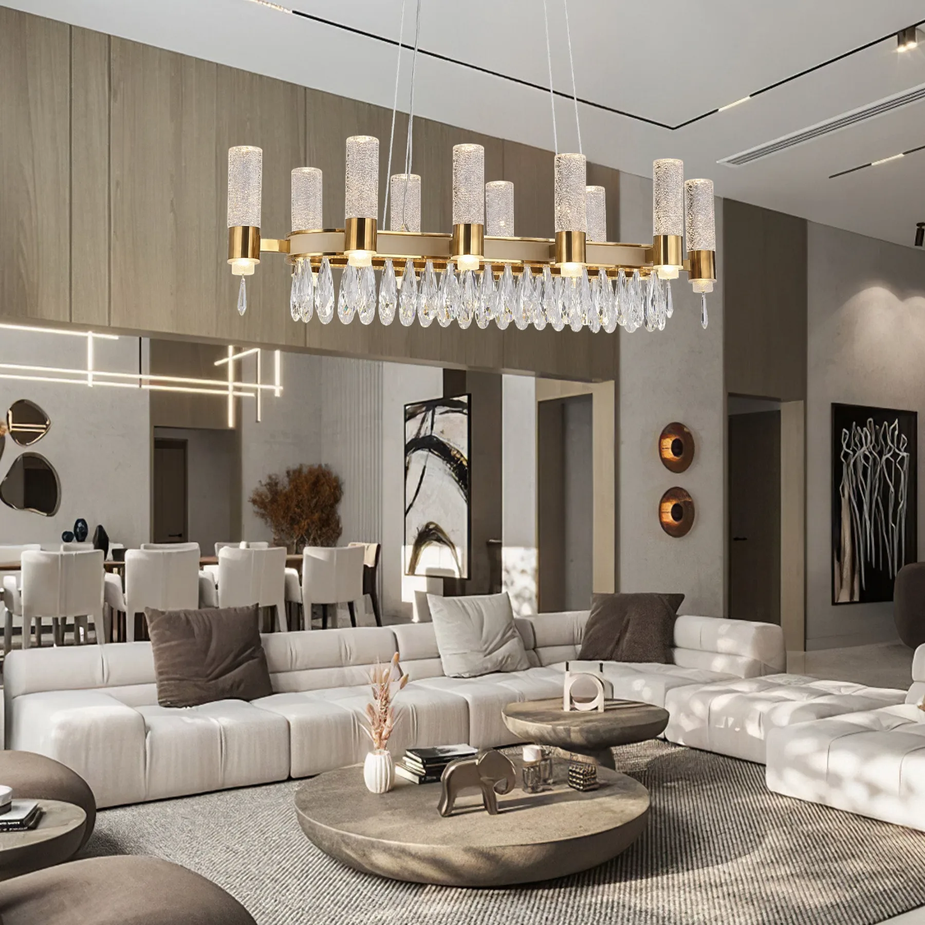 Gilded Crystal Linear Chandelier image 6