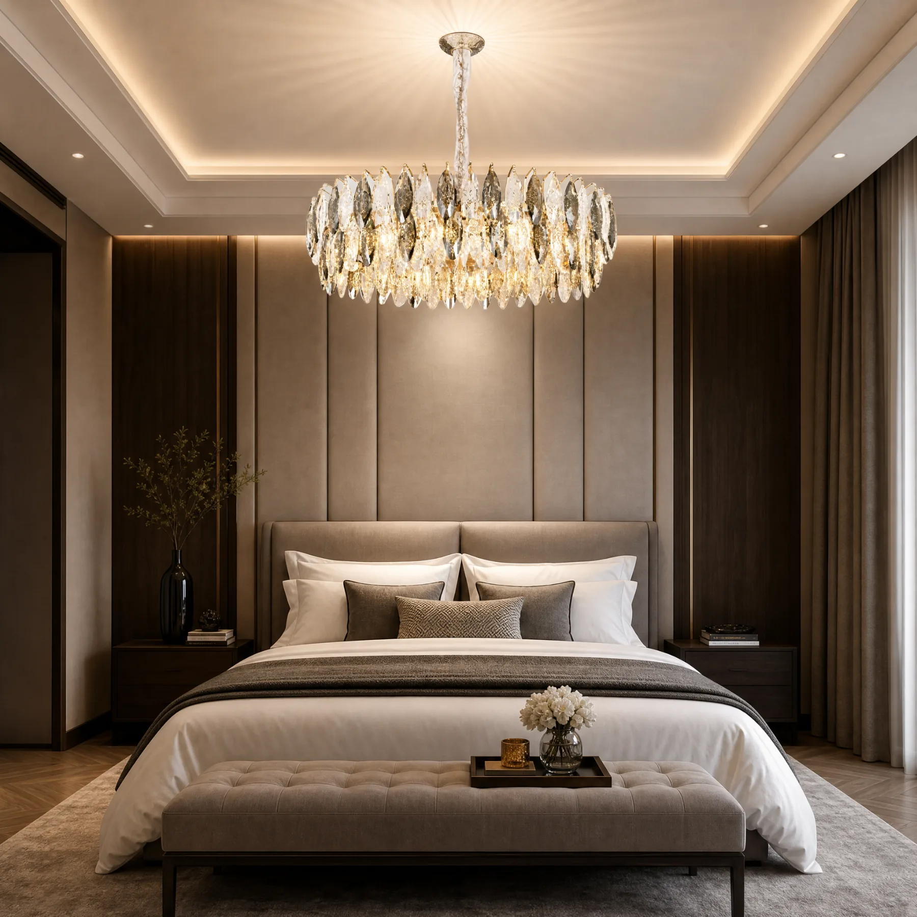 Luminous Crystal Leaf Chandelier image 2