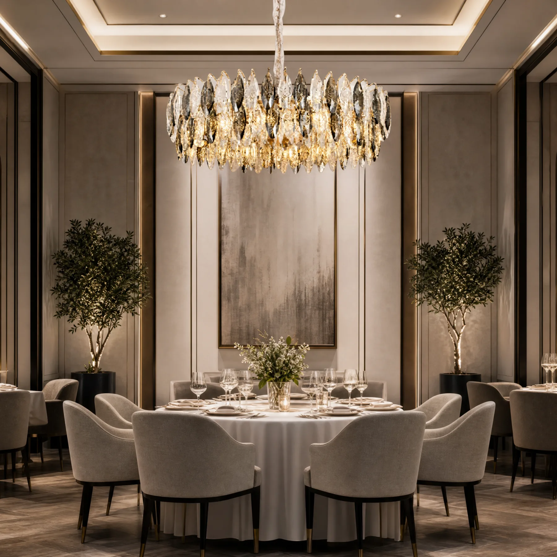 Luminous Crystal Leaf Chandelier image 3