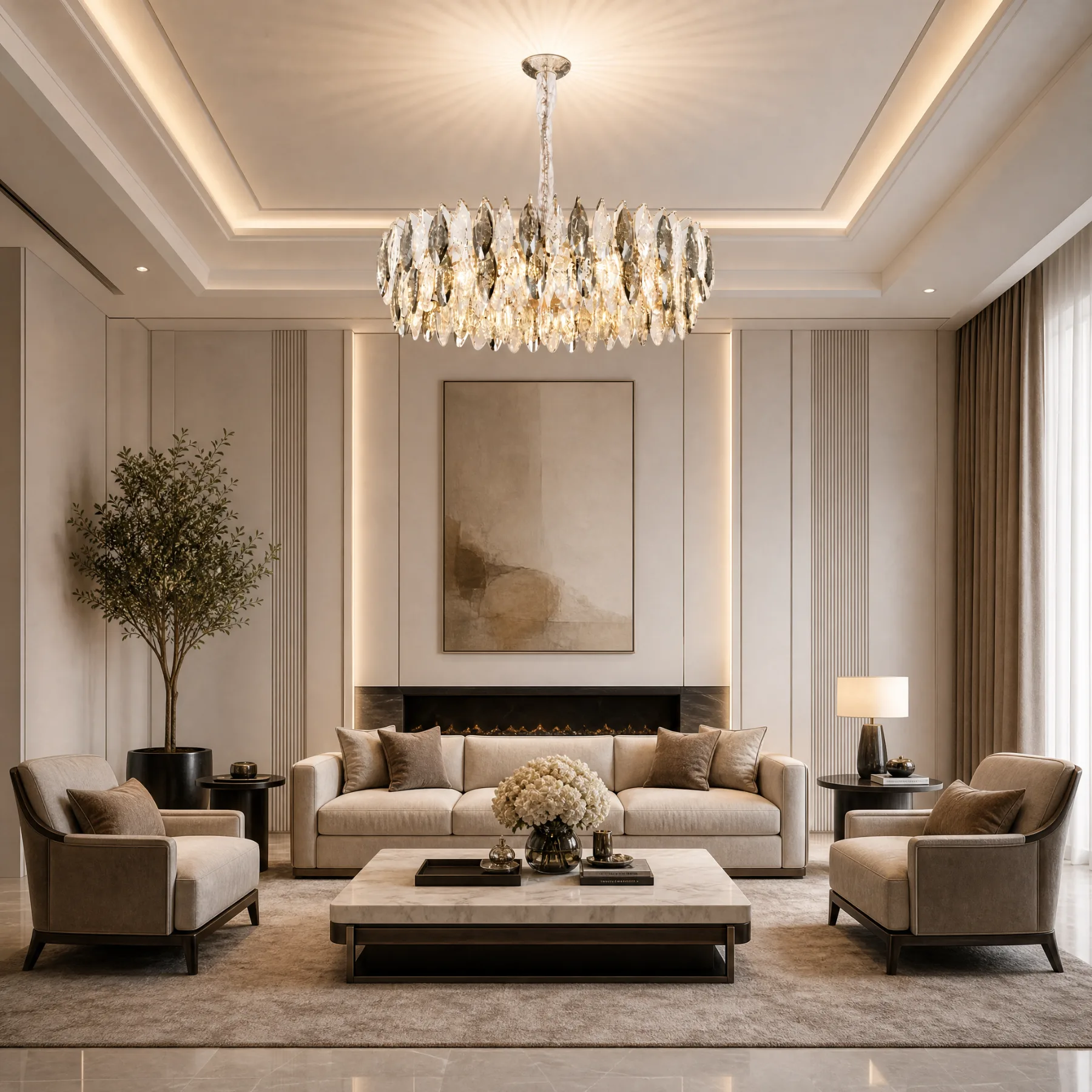 Luminous Crystal Leaf Chandelier image 4