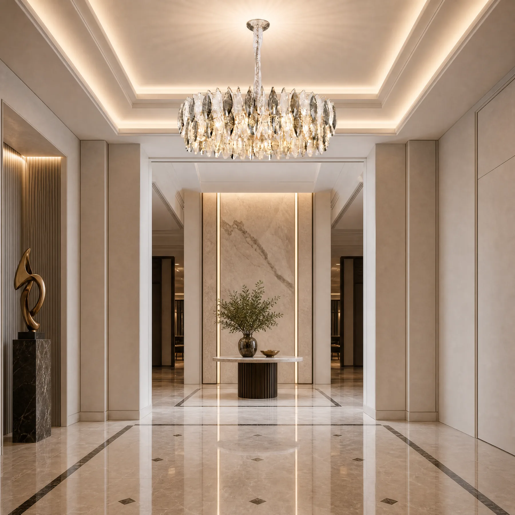 Luminous Crystal Leaf Chandelier image 6