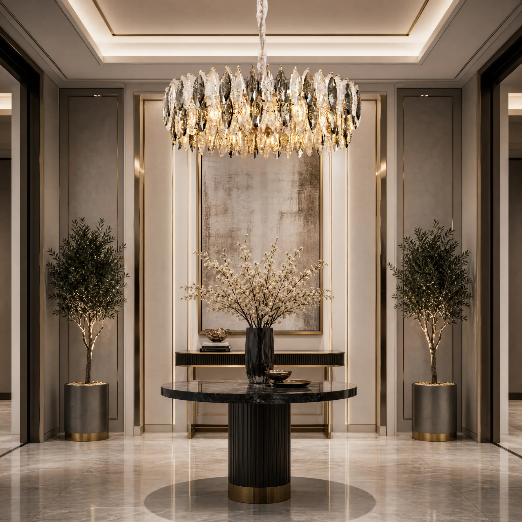 Luminous Crystal Leaf Chandelier image 5