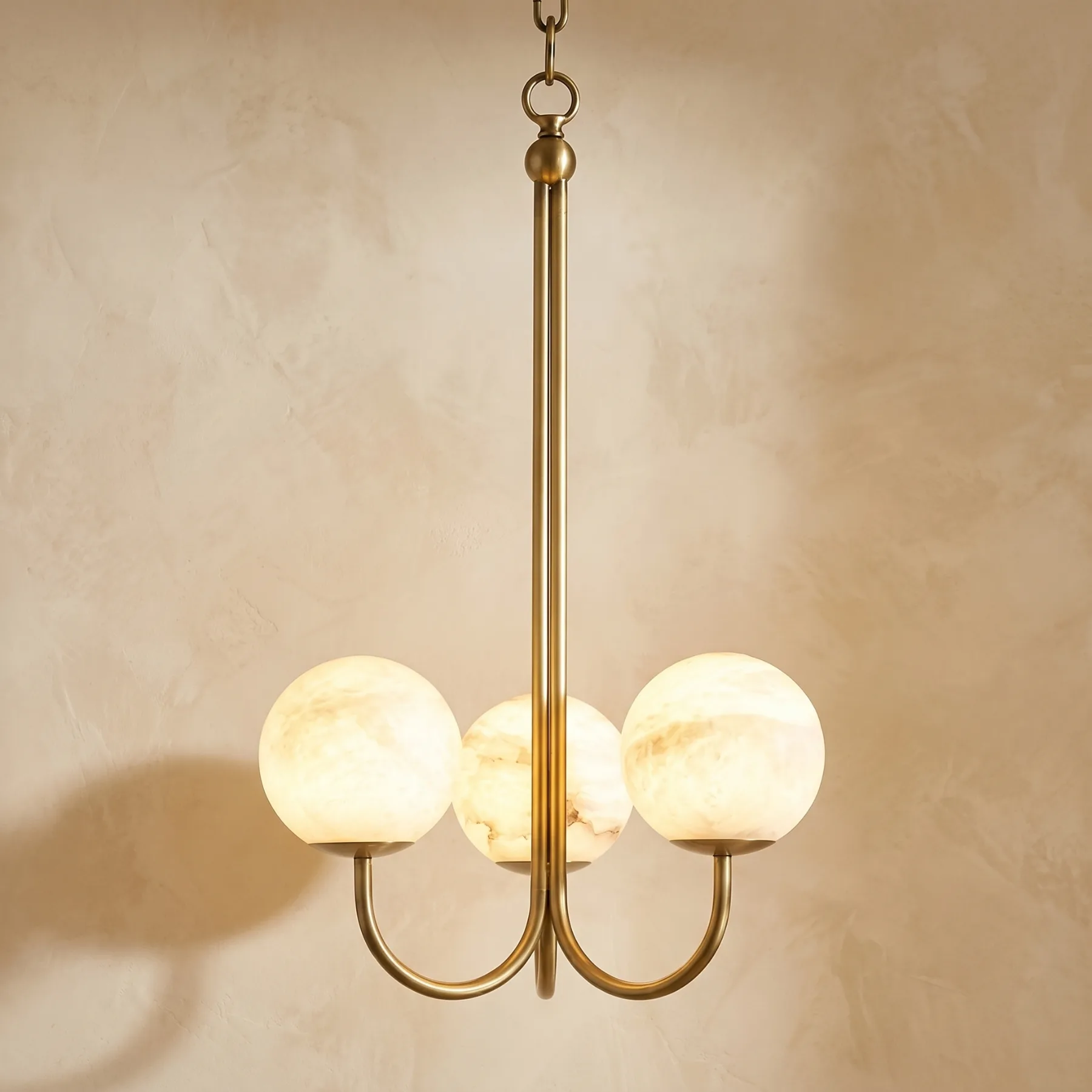 Gilded Alabaster Globe Chandelier custom chandeliers