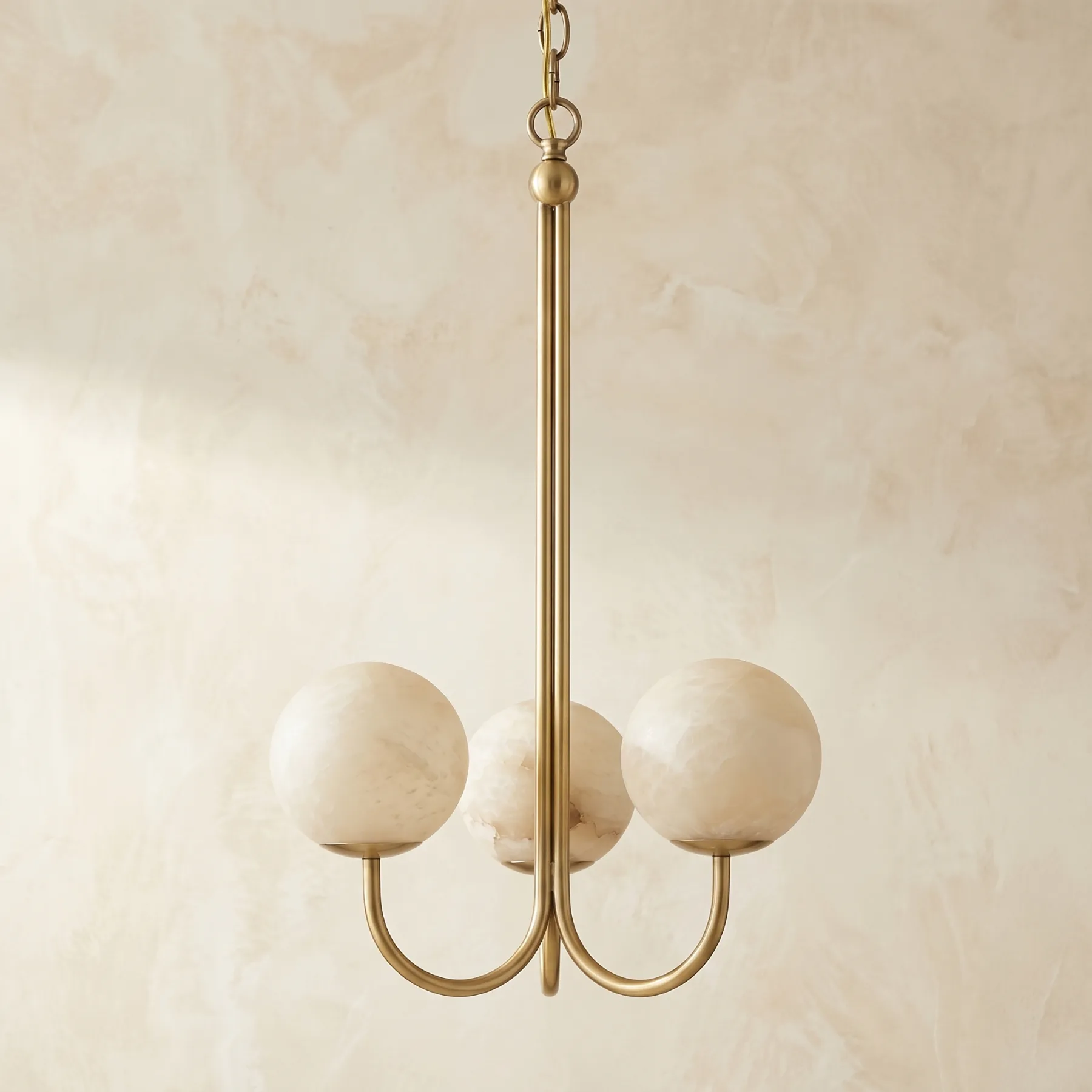 Gilded Alabaster Globe Chandelier image 2
