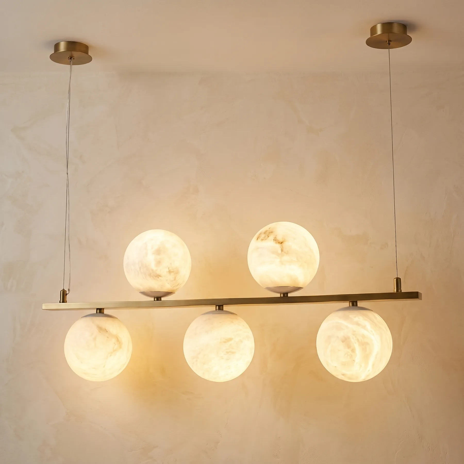 Luminous Alabaster Linear Chandelier custom chandeliers