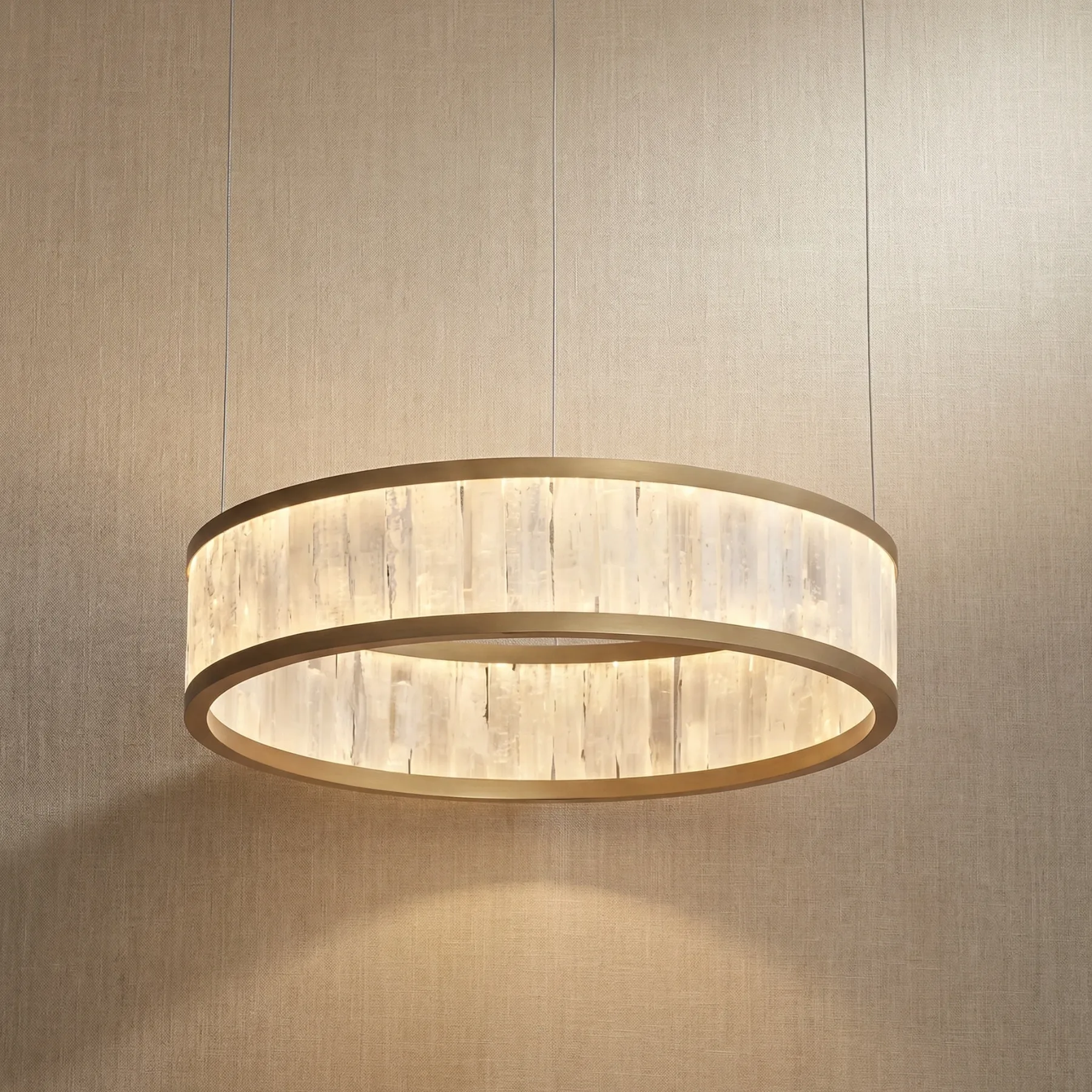 Luminous Alabaster Ring Chandelier custom chandeliers
