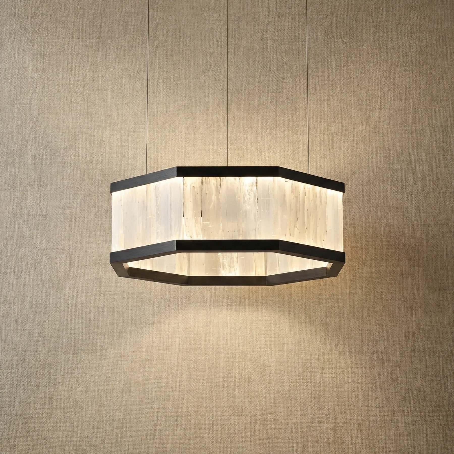 Luminous Alabaster Hexagon Chandelier custom chandeliers