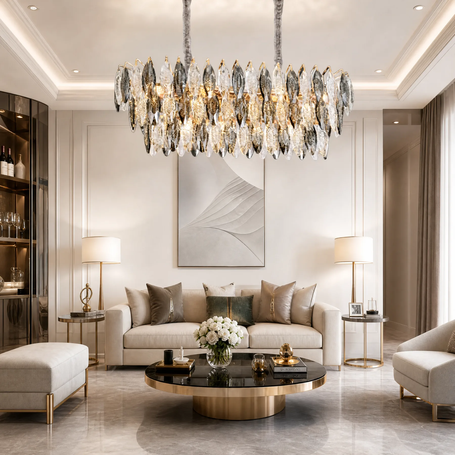 Opulent Smoked Crystal Chandelier image 2