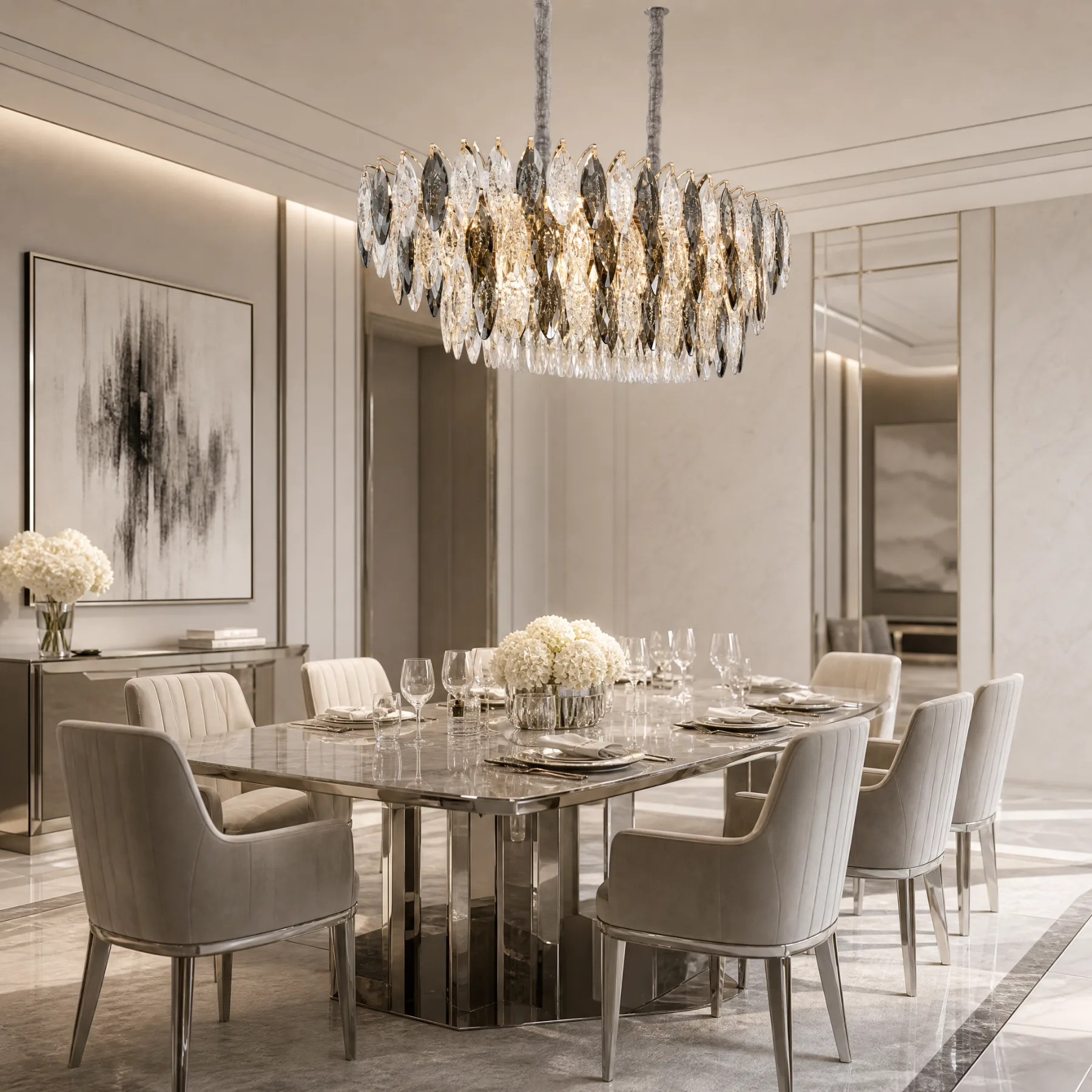 Opulent Smoked Crystal Chandelier image 6