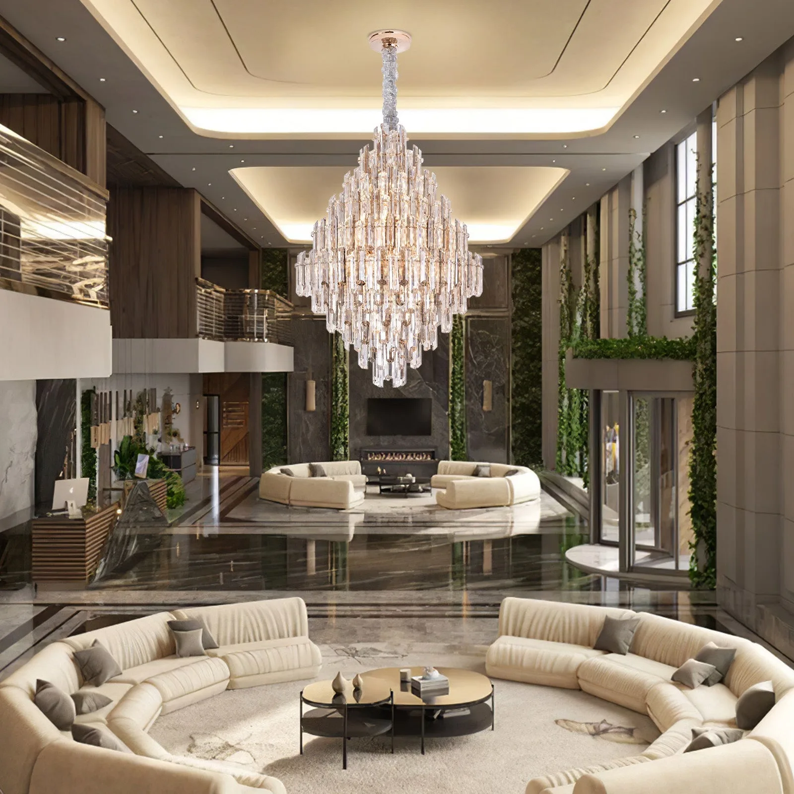 Radiant Crystal Cascade Chandelier image 4