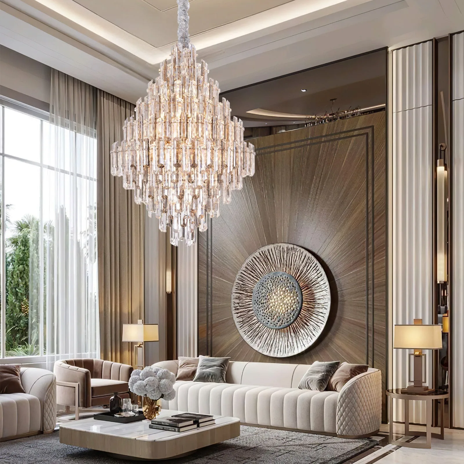 Radiant Crystal Cascade Chandelier image 3