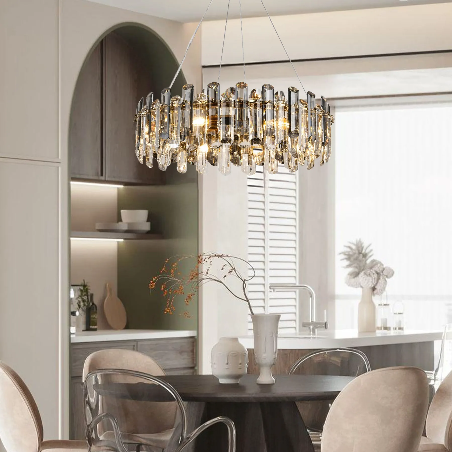 Radiant Smoked Crystal Chandelier image 2