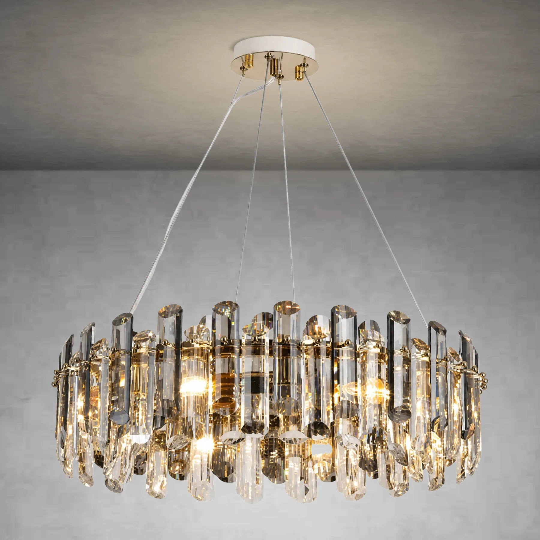 Radiant Smoked Crystal Chandelier custom chandeliers
