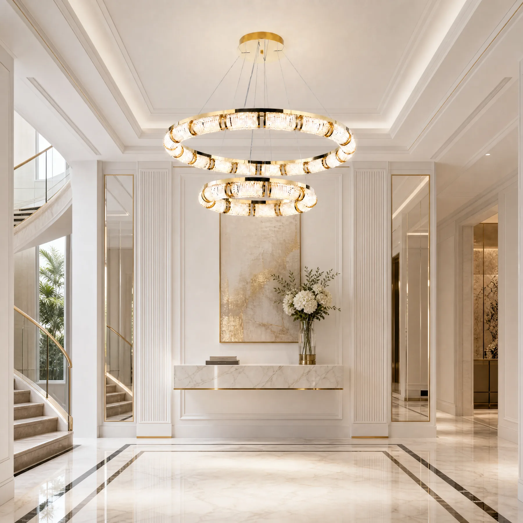 Gilded Crystal Ring Chandelier image 5