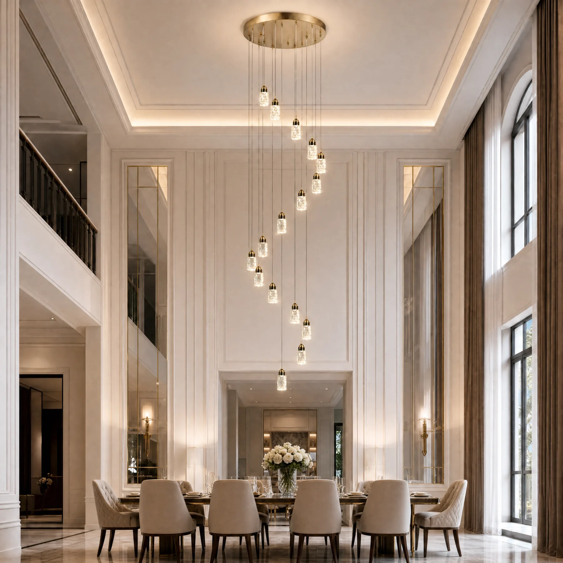 Gilded Crystal Cascade Chandelier image 5