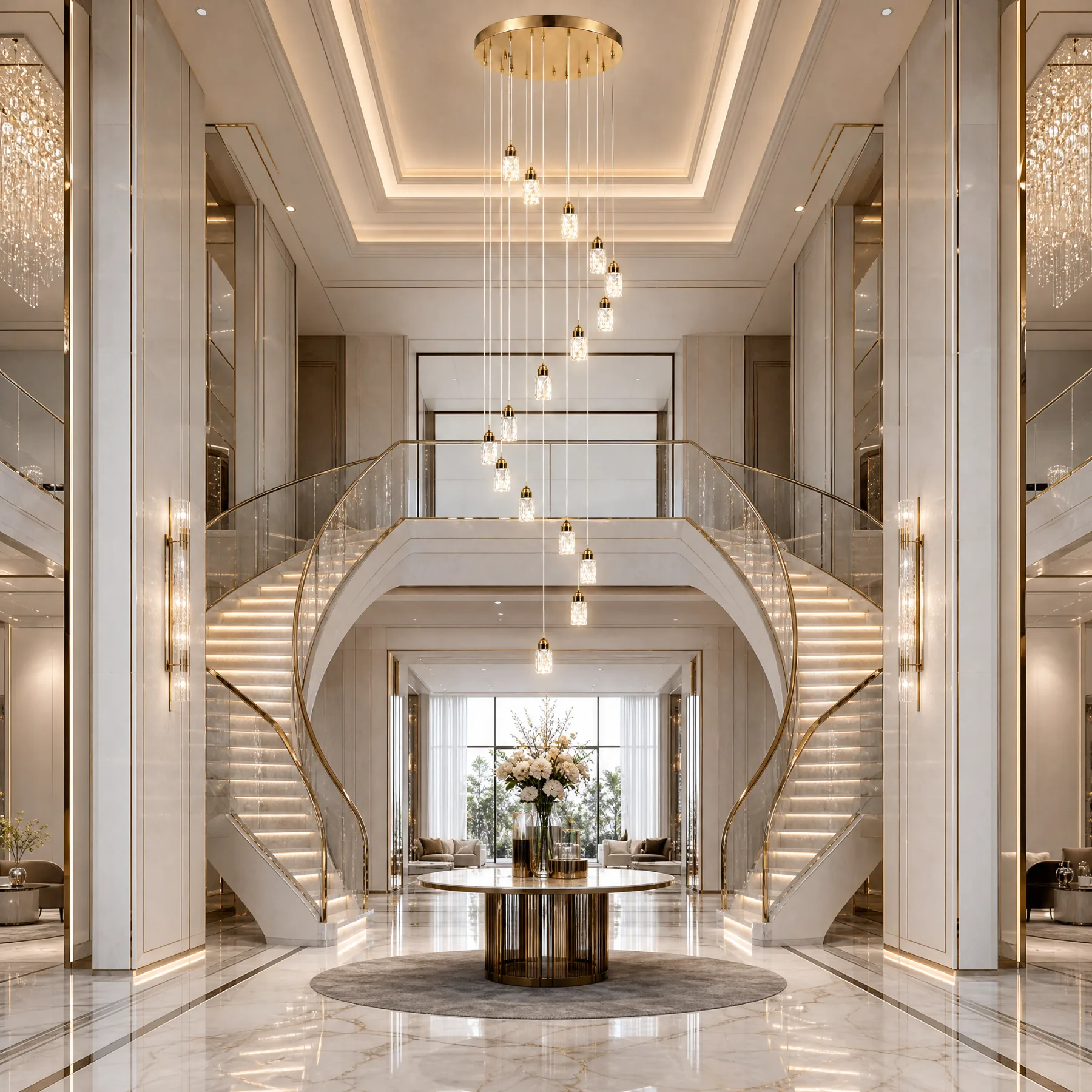 Gilded Crystal Cascade Chandelier image 4