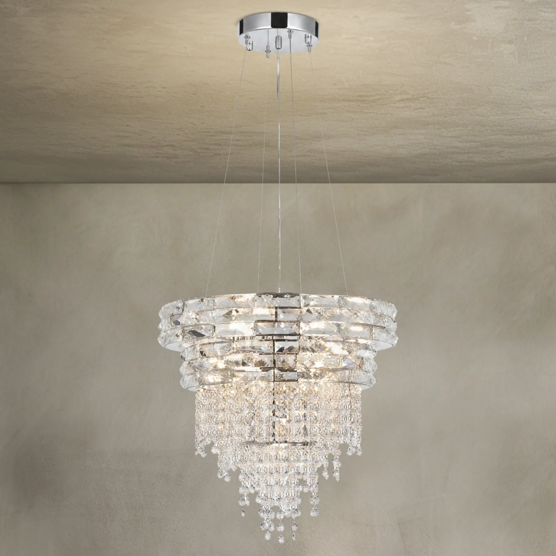 Luminous Crystal Tier Chandelier custom chandeliers
