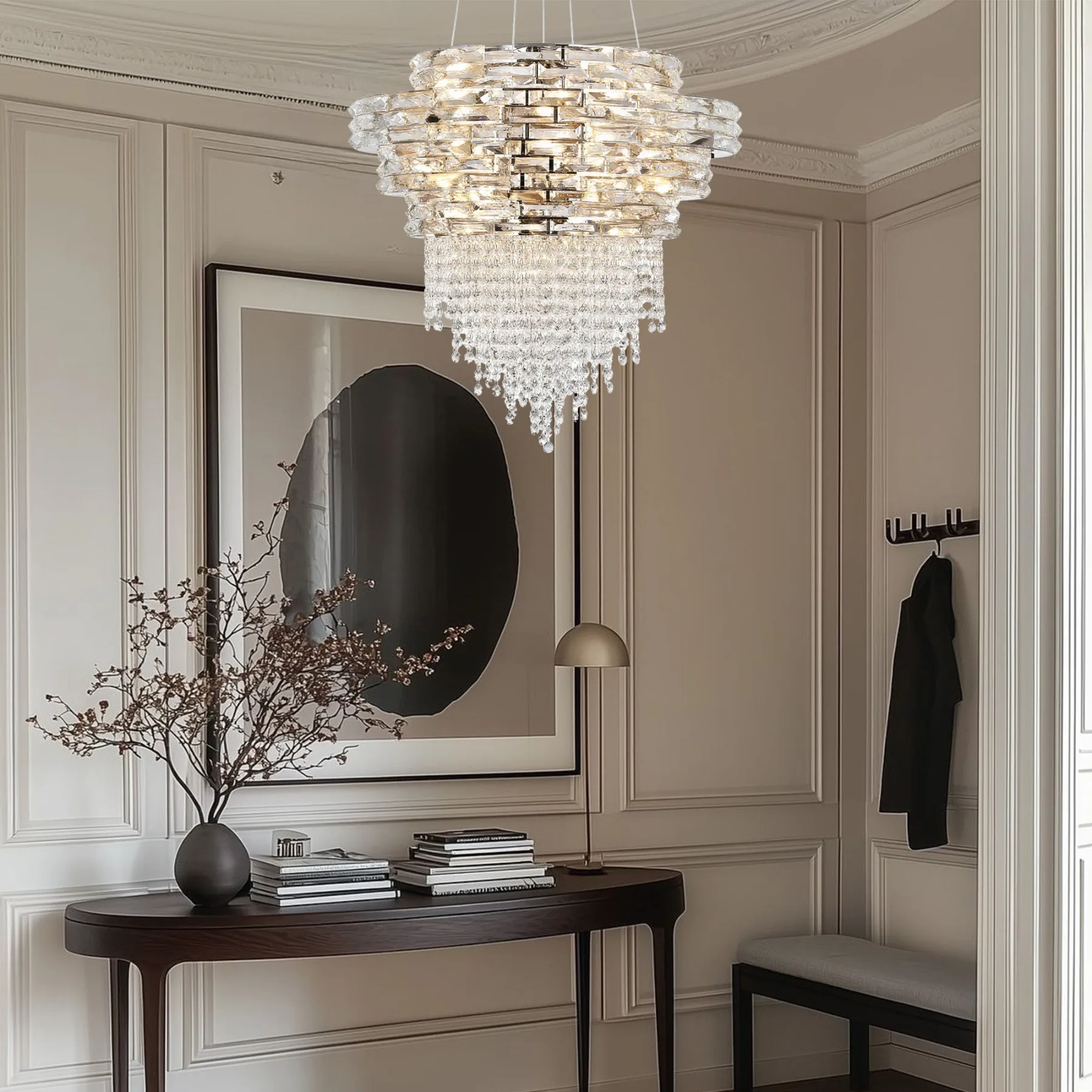 Luminous Crystal Cascade Chandelier image 6