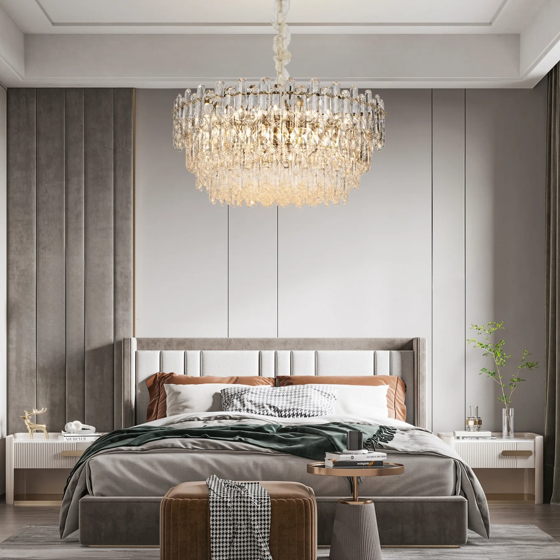 Luminous Crystal Drum Chandelier image 2