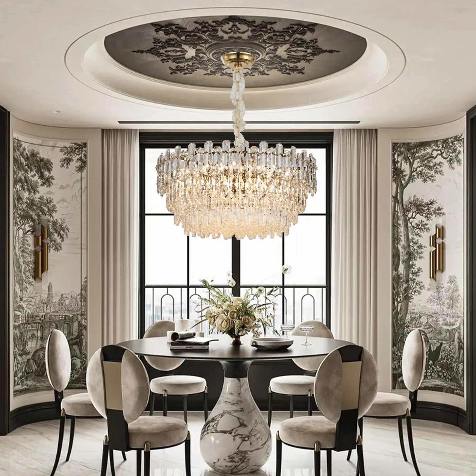 Luminous Crystal Drum Chandelier image 6