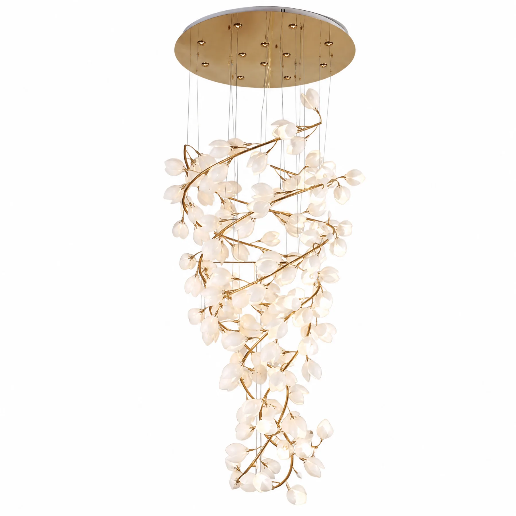 Luminous Petal Branch Chandelier custom chandeliers