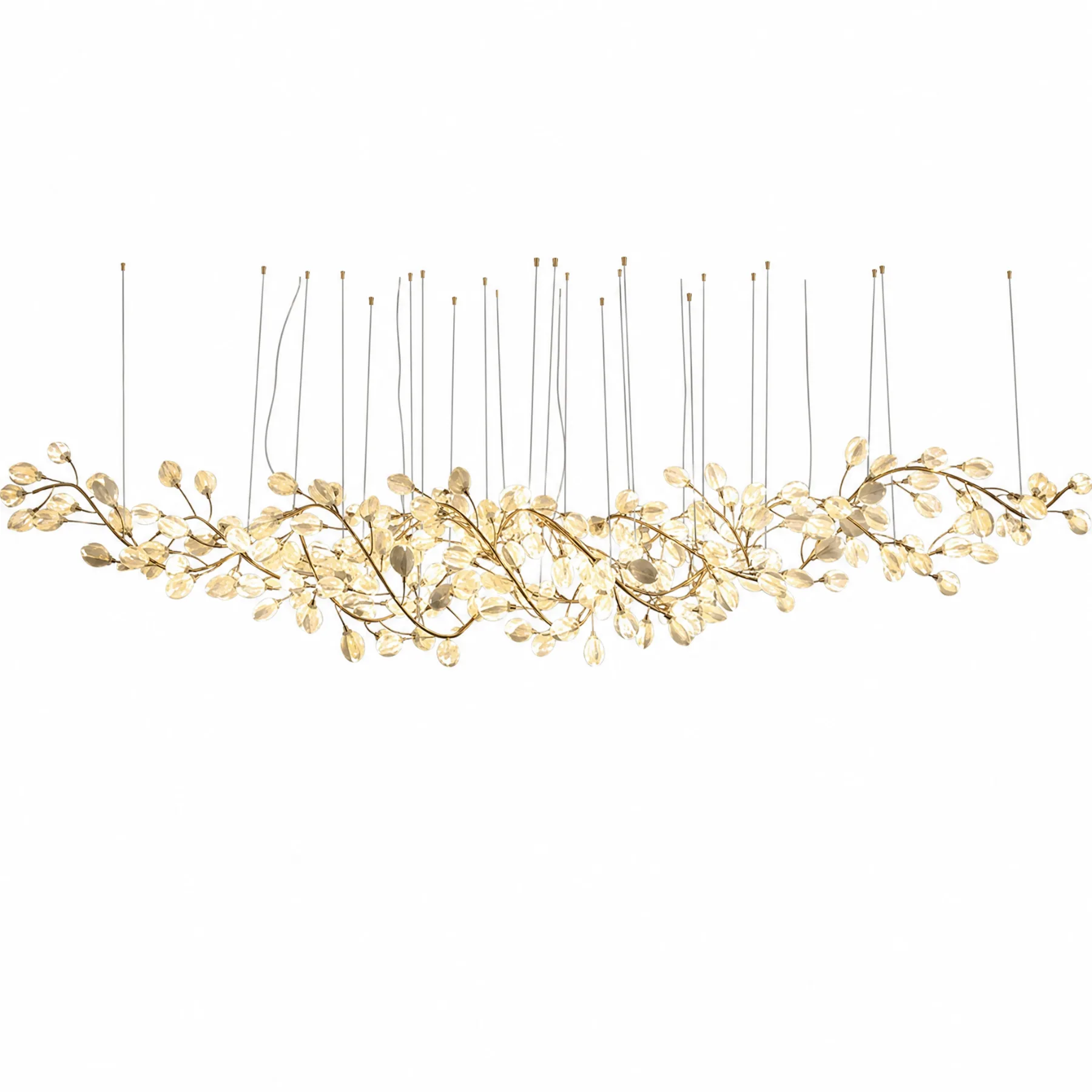 Botanical Crystal Branch Chandelier custom chandeliers