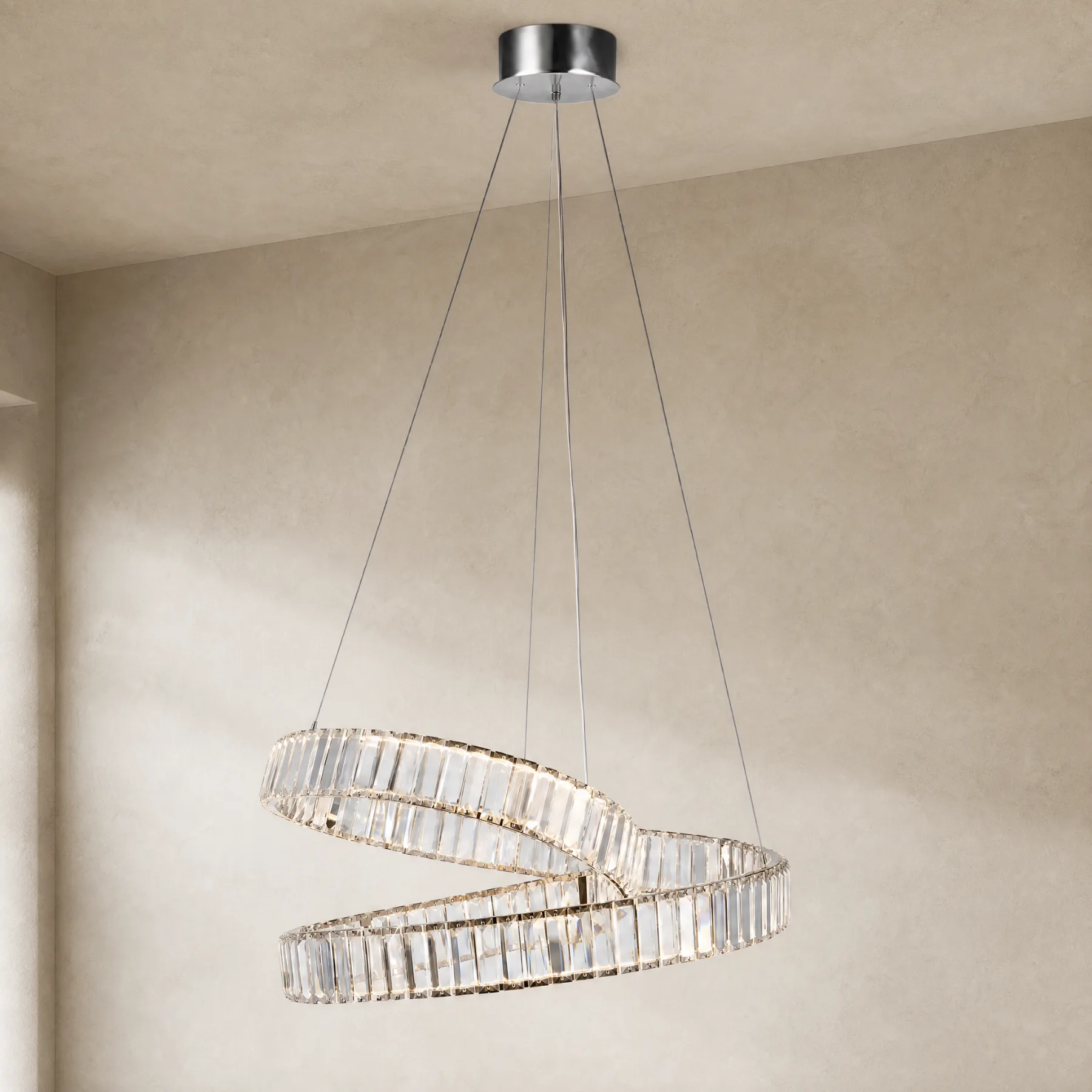 Luminous Crystal Spiral Chandelier custom chandeliers