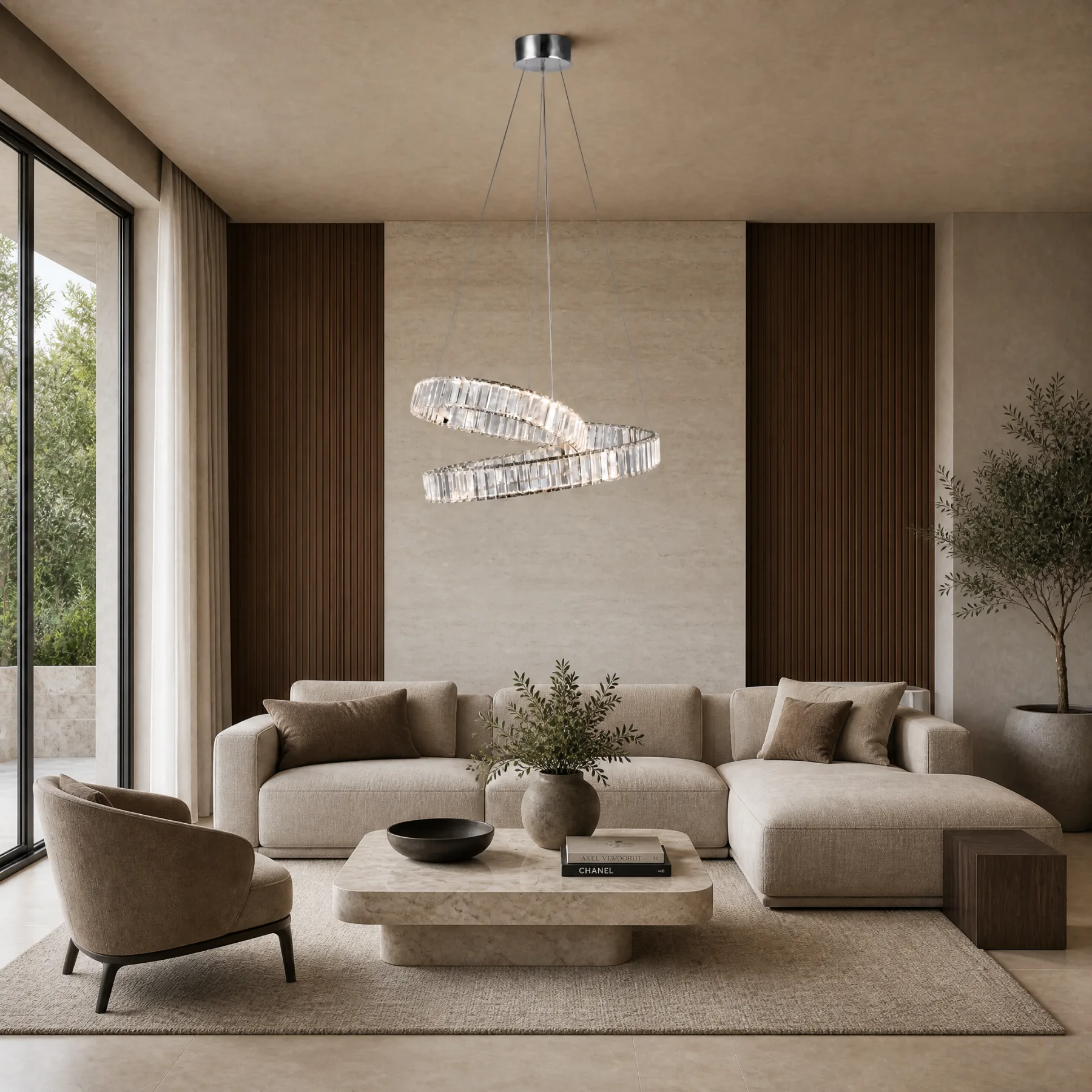 Luminous Crystal Spiral Chandelier image 3