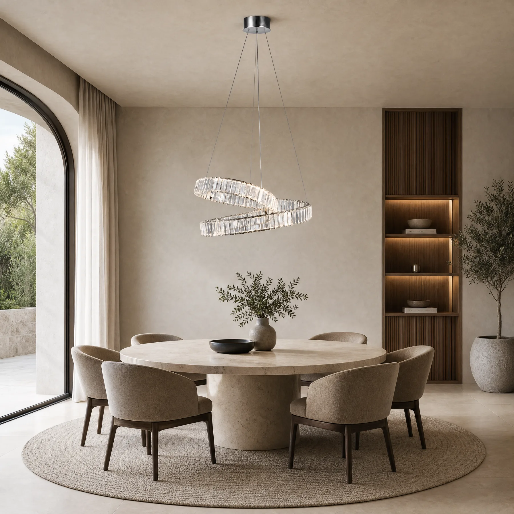 Luminous Crystal Spiral Chandelier image 2