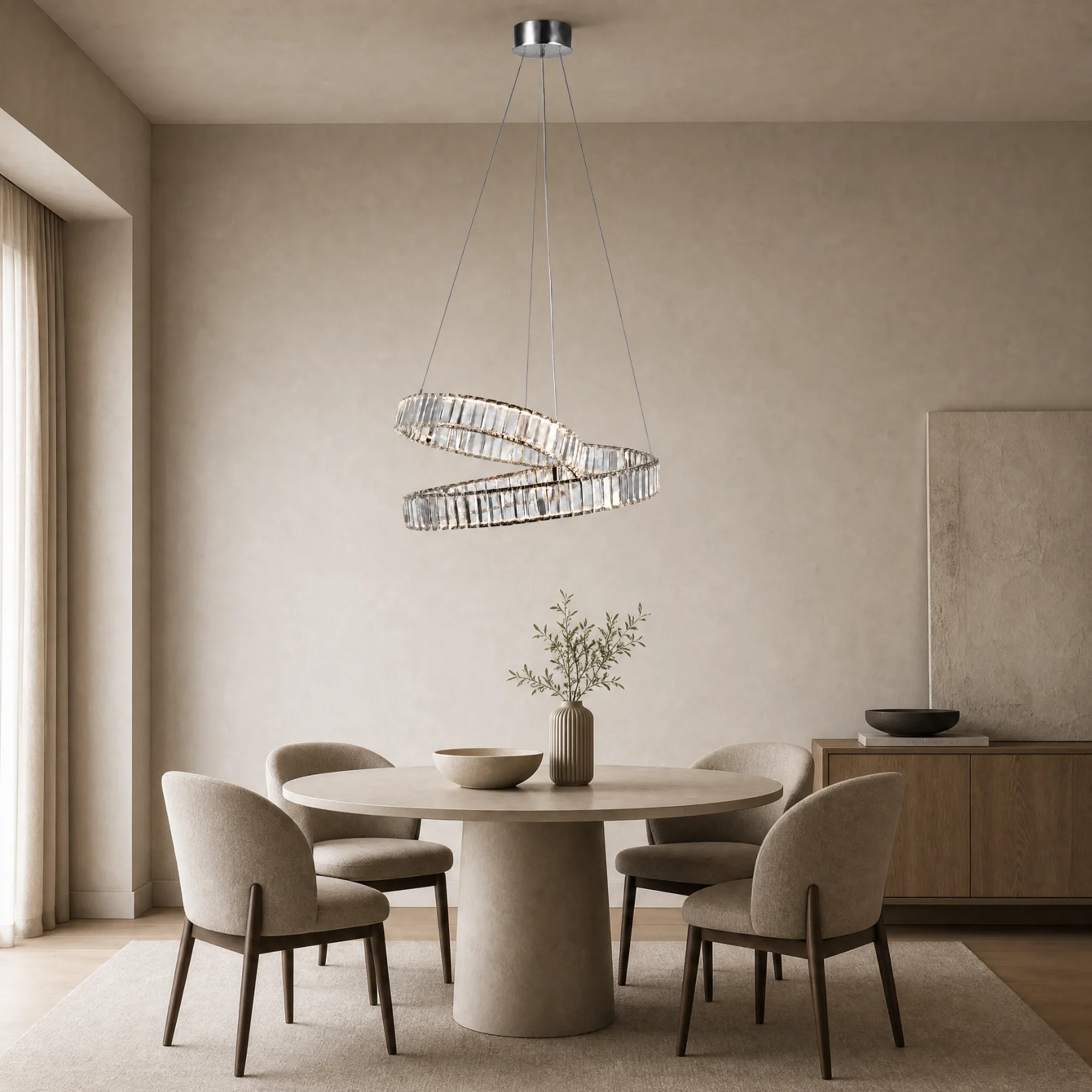 Luminous Crystal Spiral Chandelier image 4