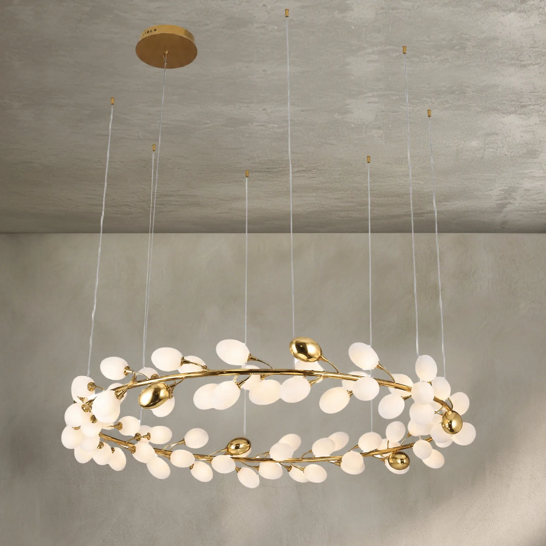 Gilded Branch Glass Chandelier custom chandeliers