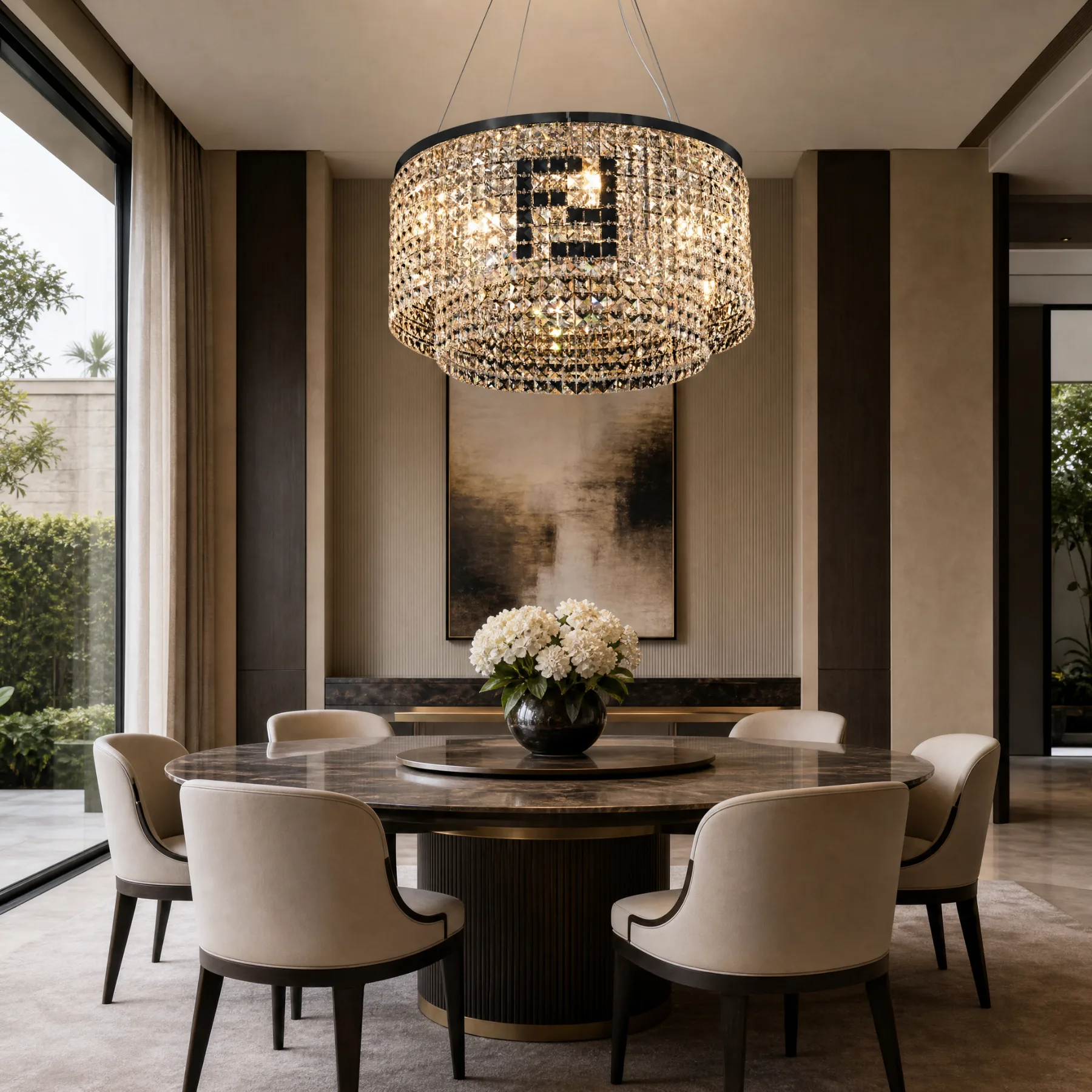 Luminous Crystal Drum Chandelier image 2