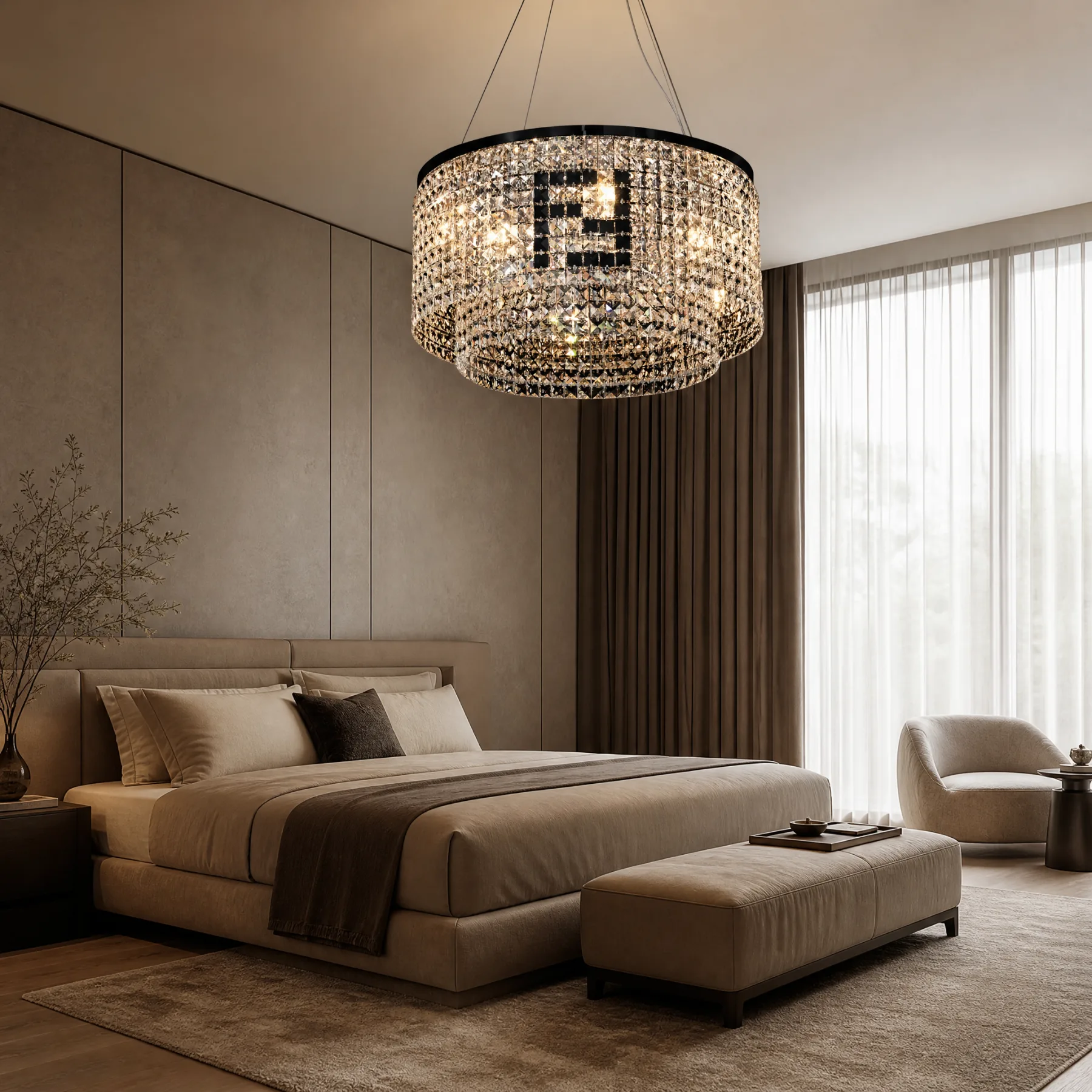Luminous Crystal Drum Chandelier image 5