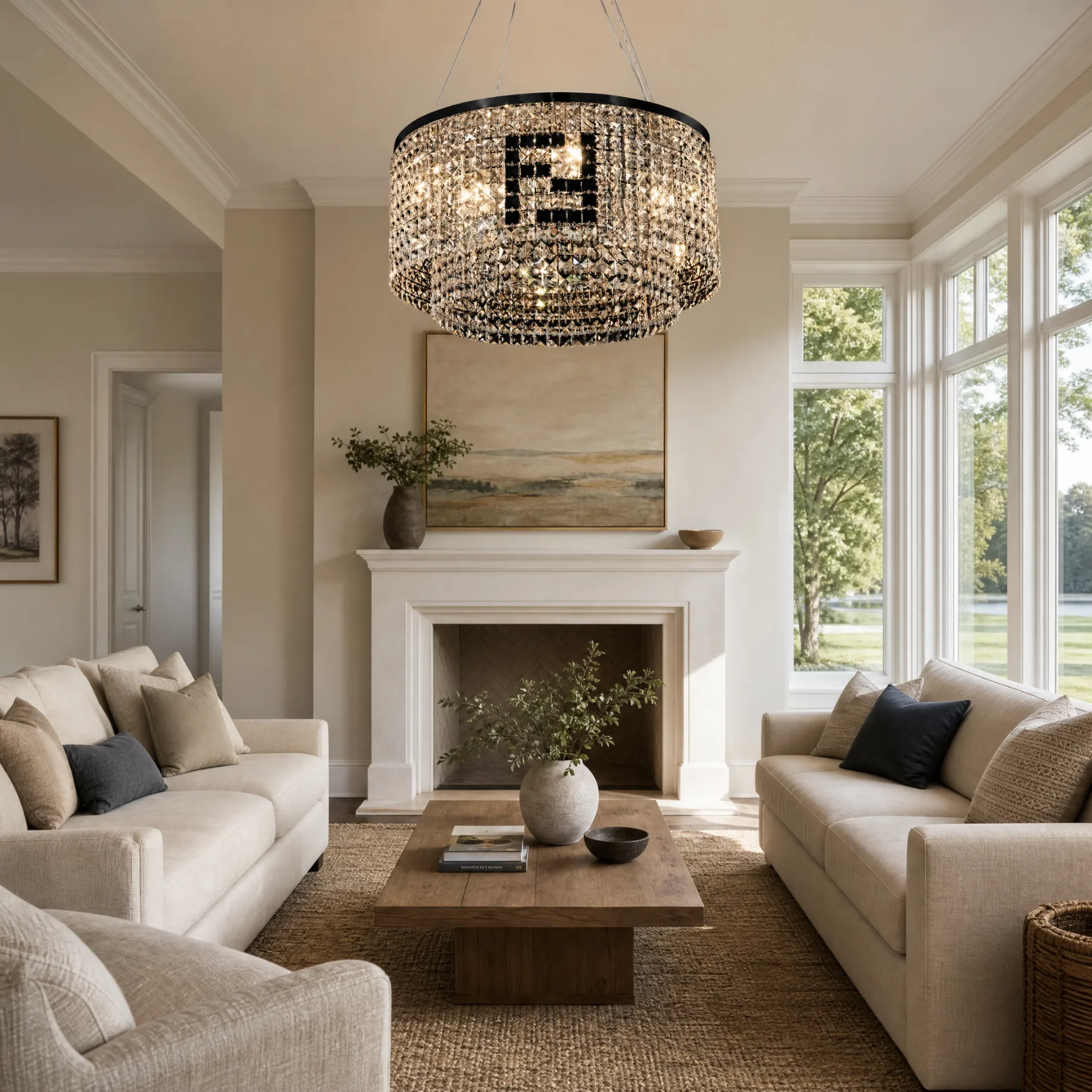 Luminous Crystal Drum Chandelier image 3