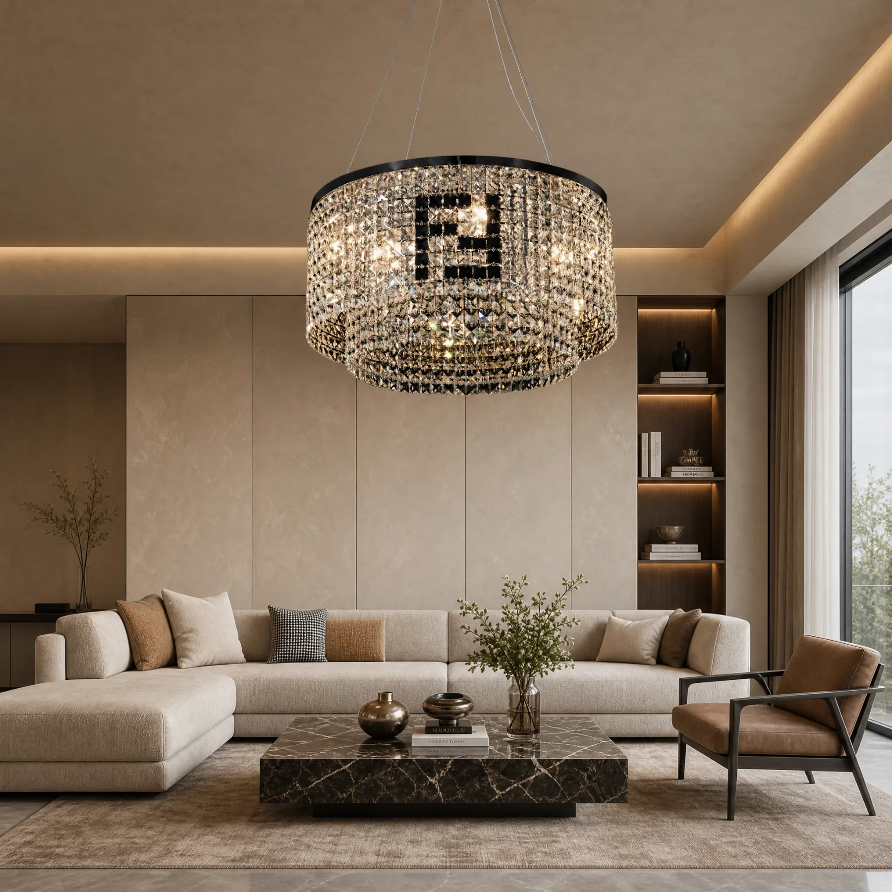 Luminous Crystal Drum Chandelier image 4