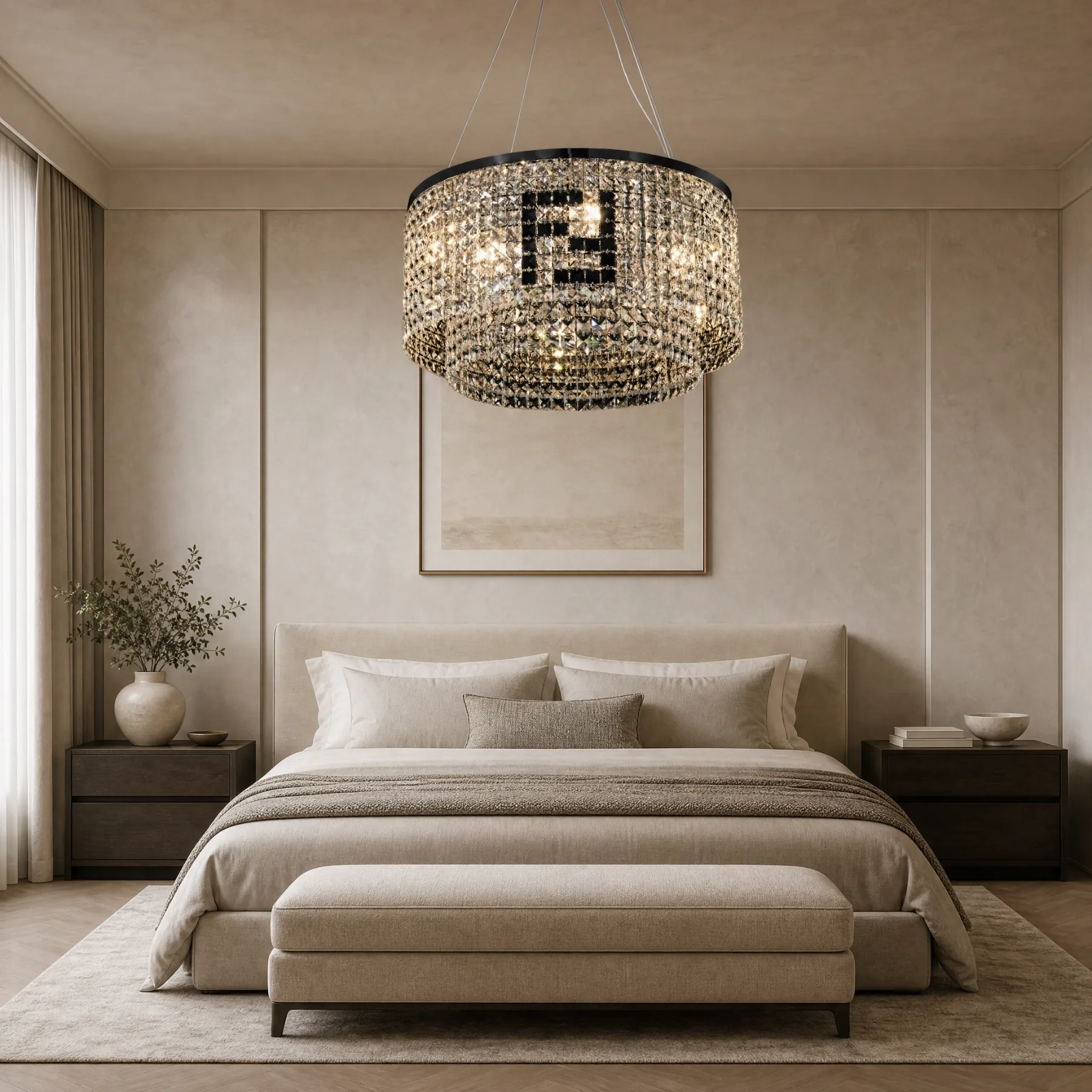 Luminous Crystal Drum Chandelier image 6