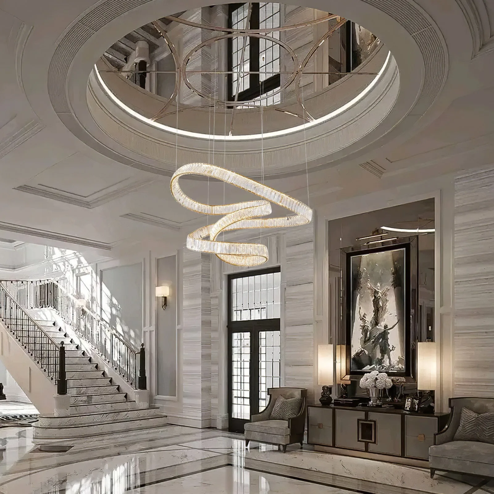 Luminous Crystal Spiral Chandelier image 2