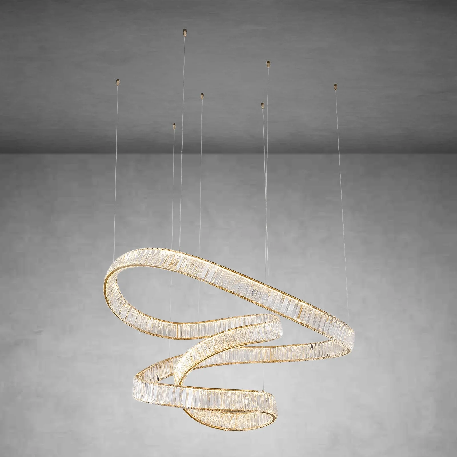 Luminous Crystal Spiral Chandelier custom chandeliers