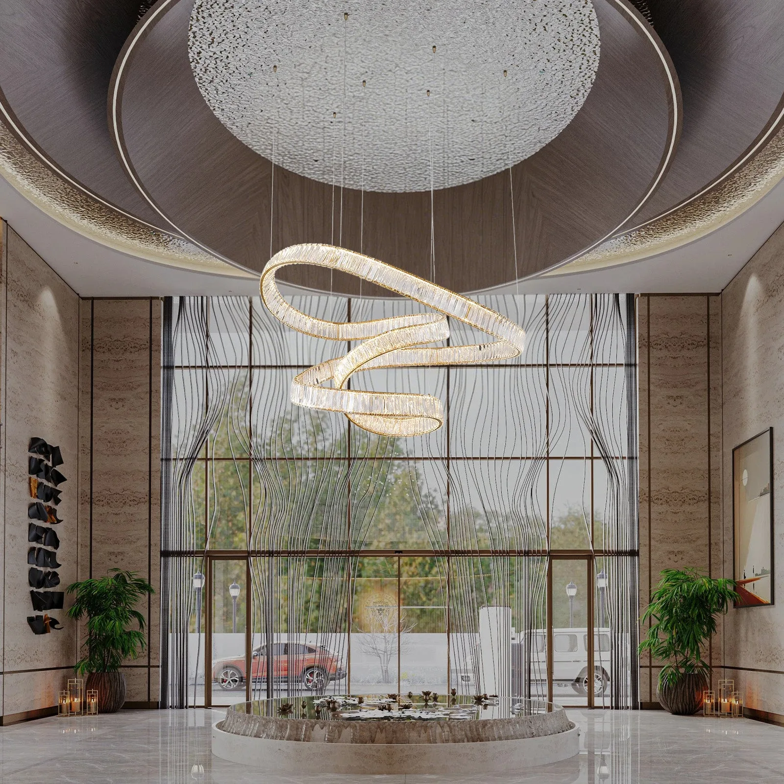 Luminous Crystal Spiral Chandelier image 3