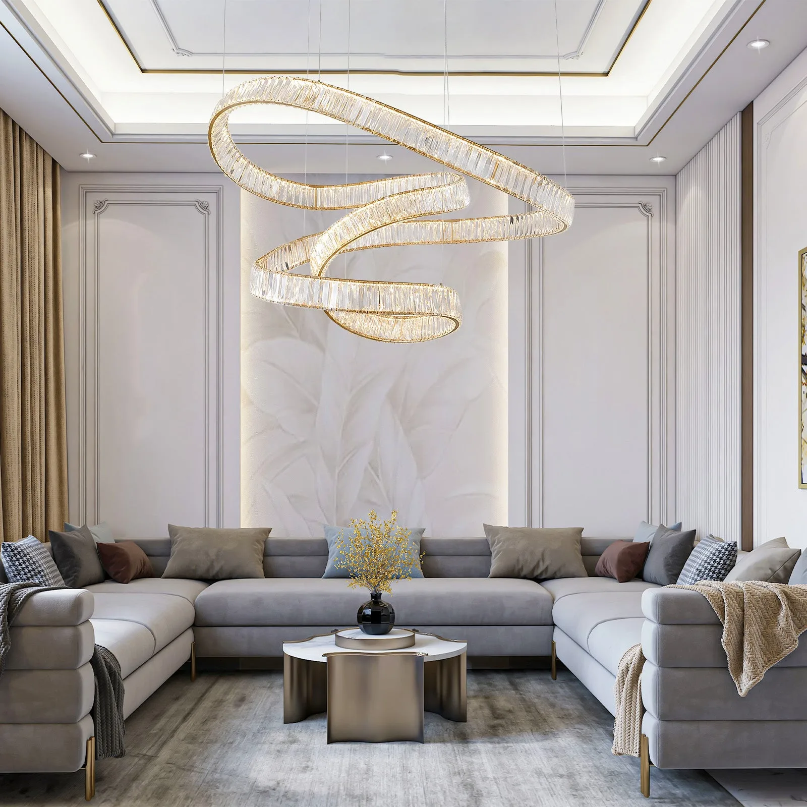 Luminous Crystal Spiral Chandelier image 5