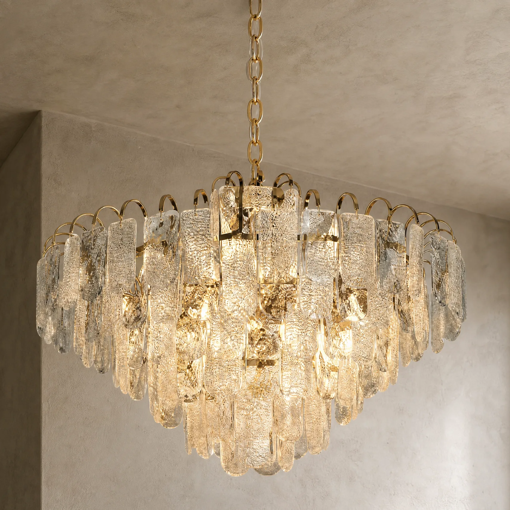 Luminous Crystal Tiered Chandelier custom chandeliers