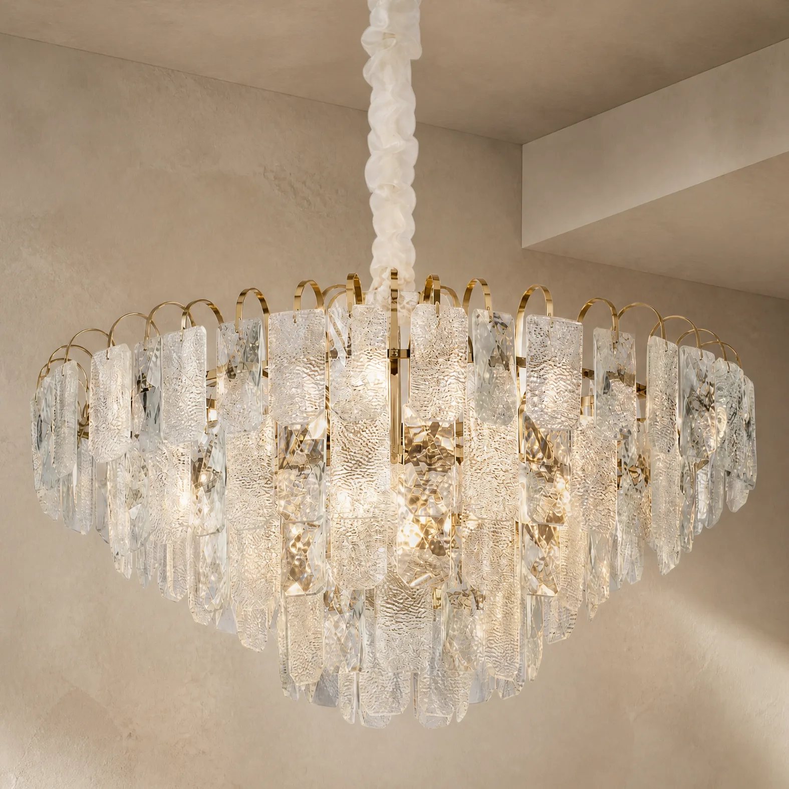Gilded Crystal Tiered Chandelier image 2