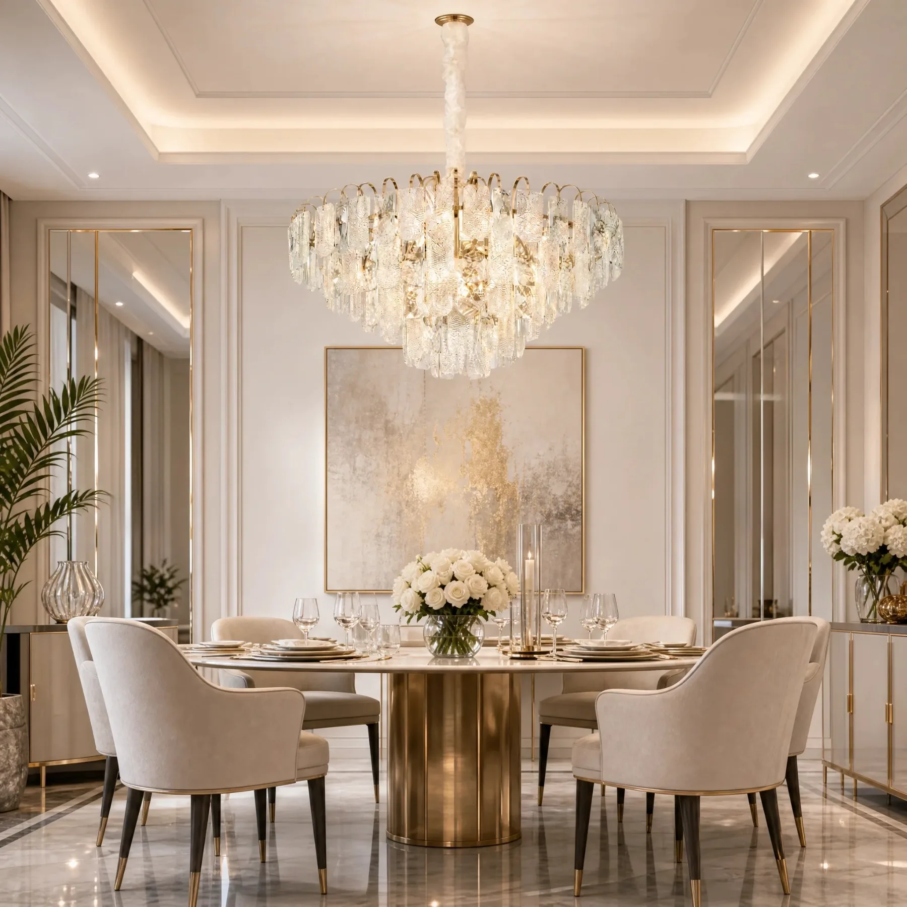 Gilded Crystal Tiered Chandelier image 4