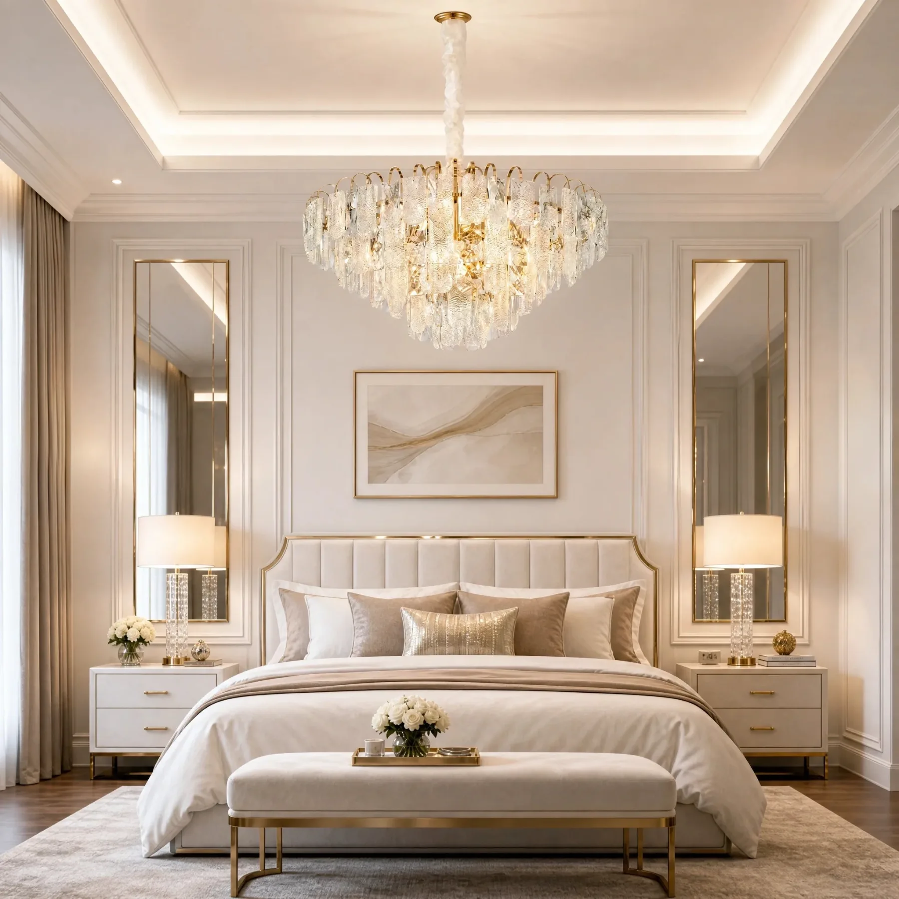 Gilded Crystal Tiered Chandelier image 5