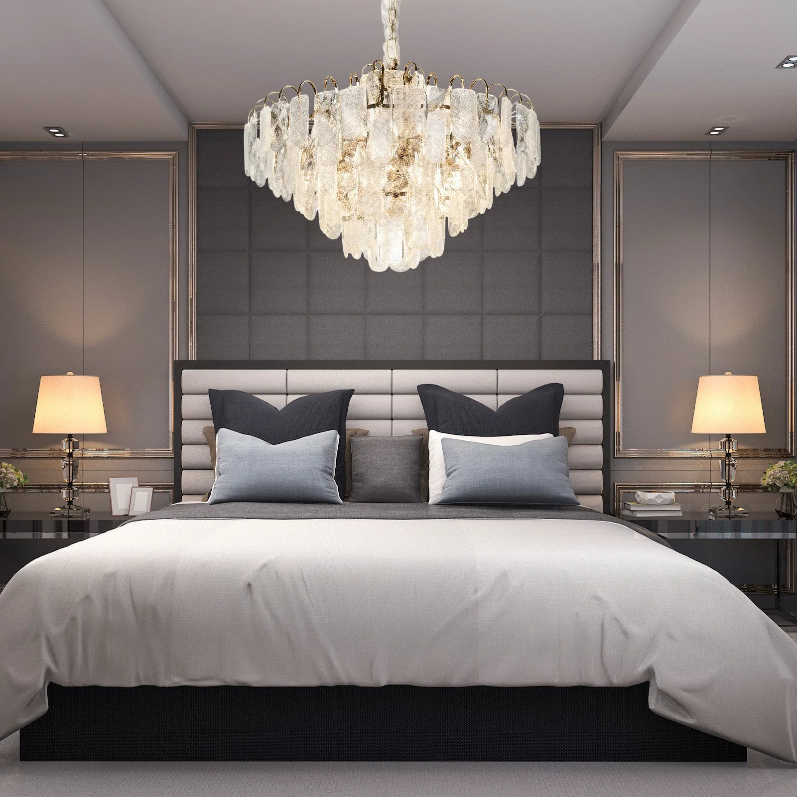 Luminous Crystal Cascade Chandelier image 5
