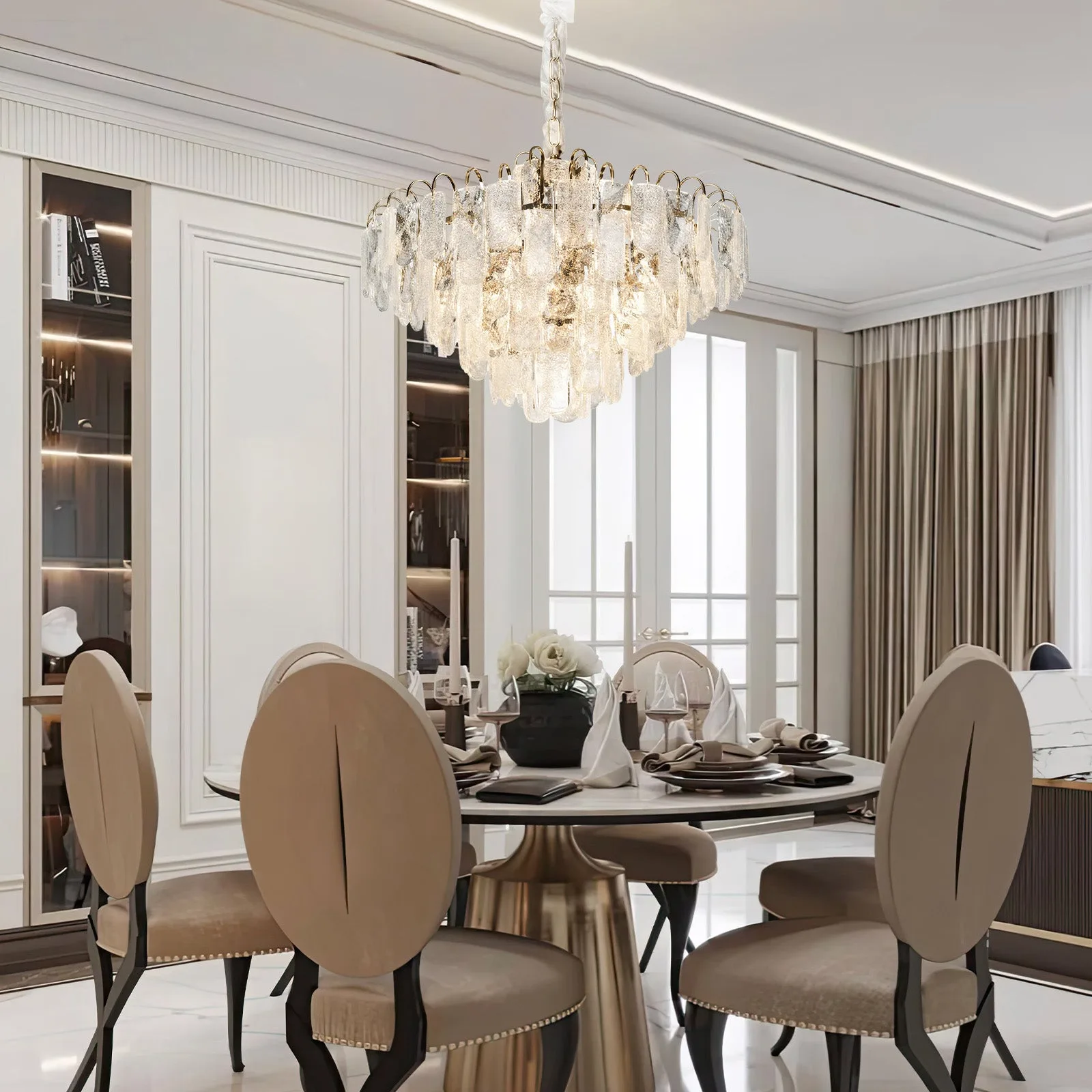 Luminous Crystal Cascade Chandelier image 6