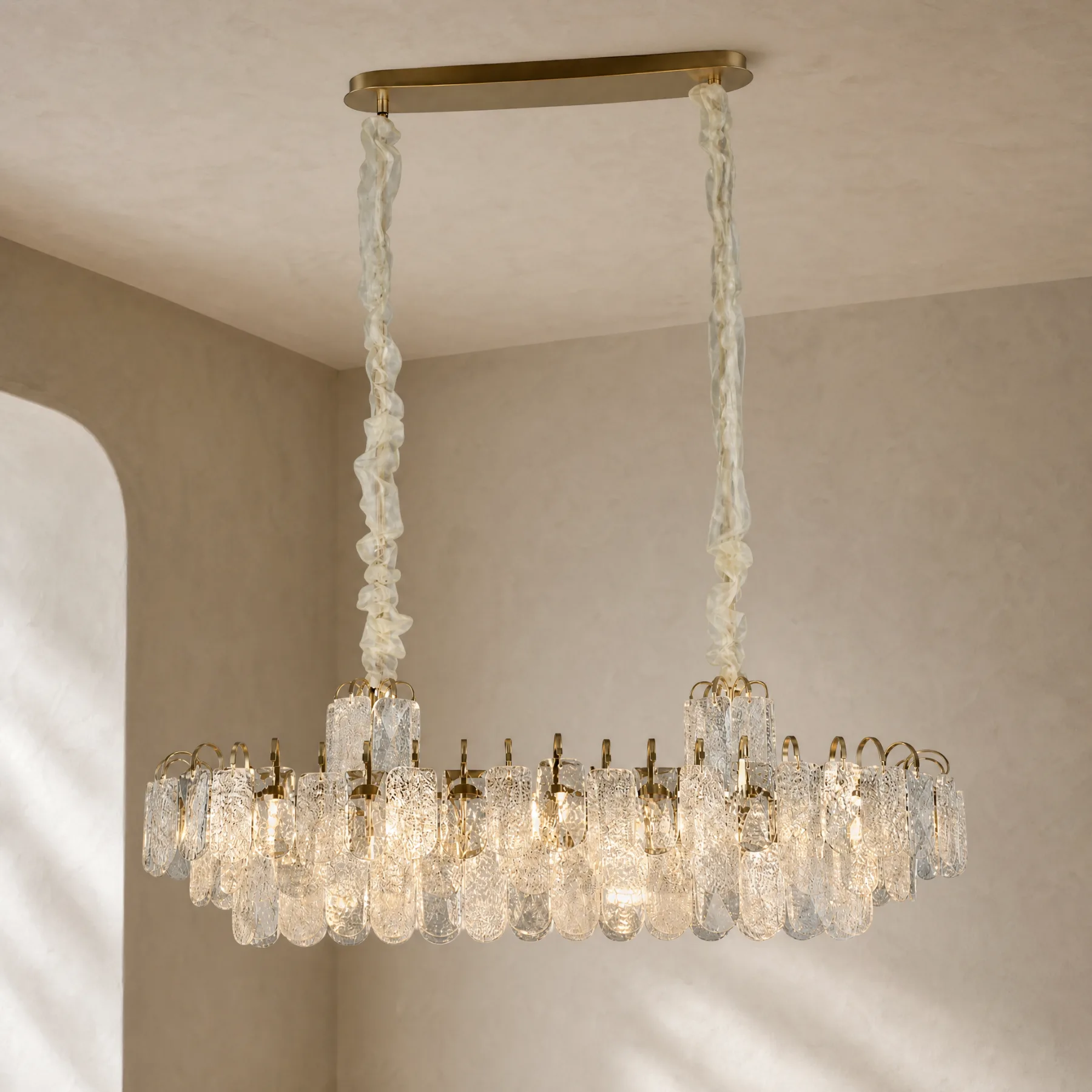 Gilded Crystal Island Chandelier custom chandeliers